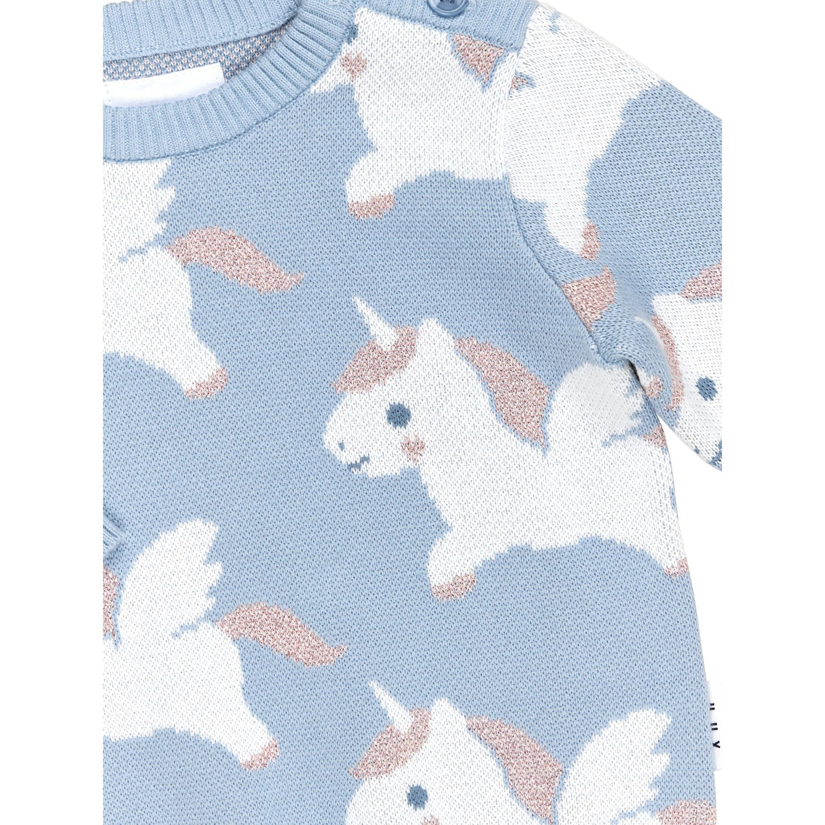 Magical Unicorn Knit Jumper Dusty Blue