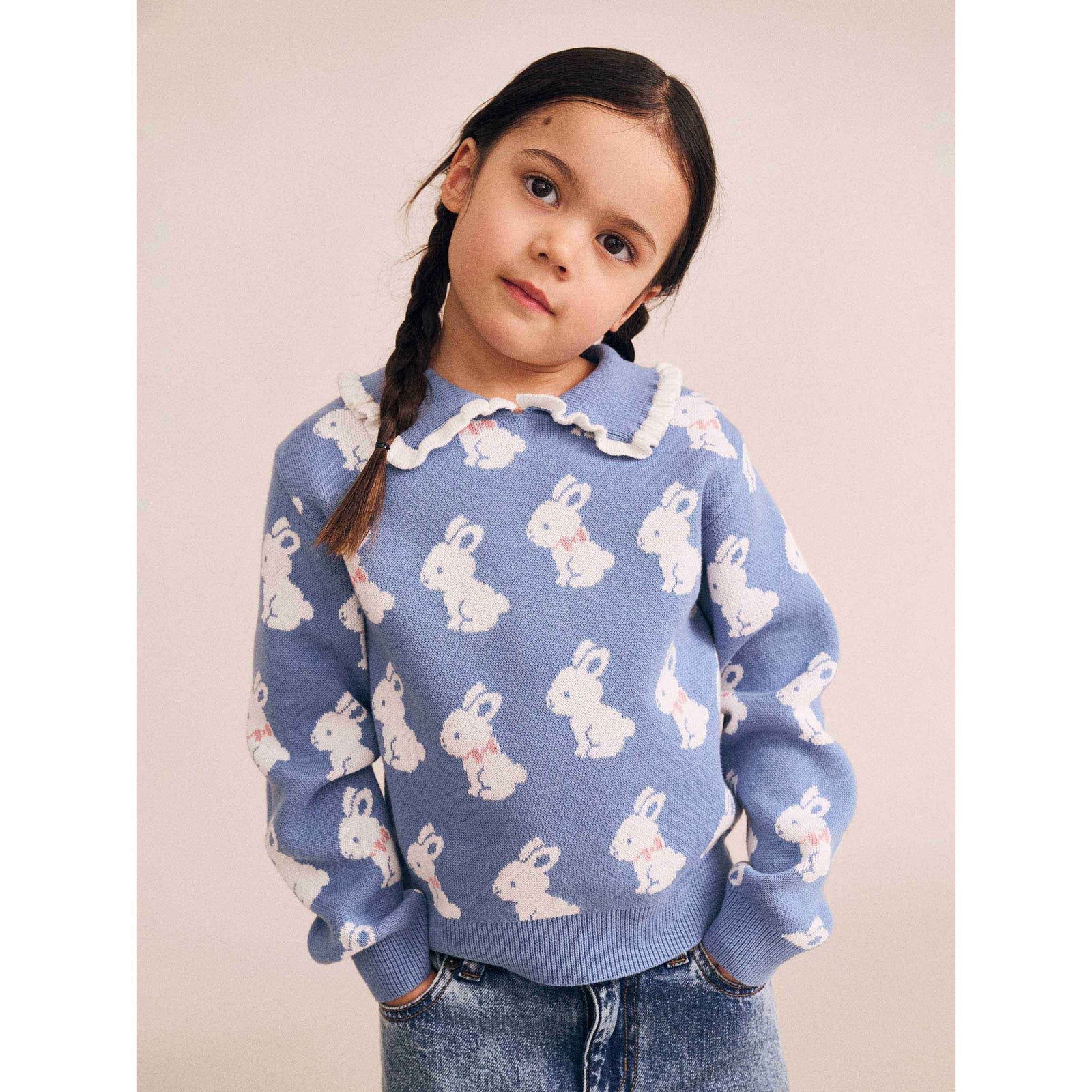 Bunny Field Frill Collar Pullover