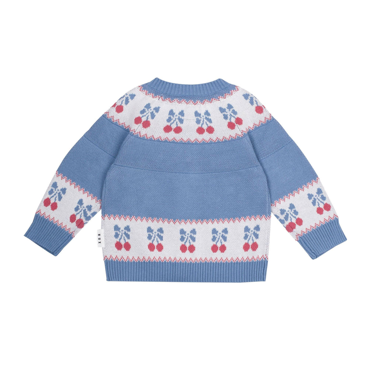 Folk Cherry Bow Cardi - Bijou Blue