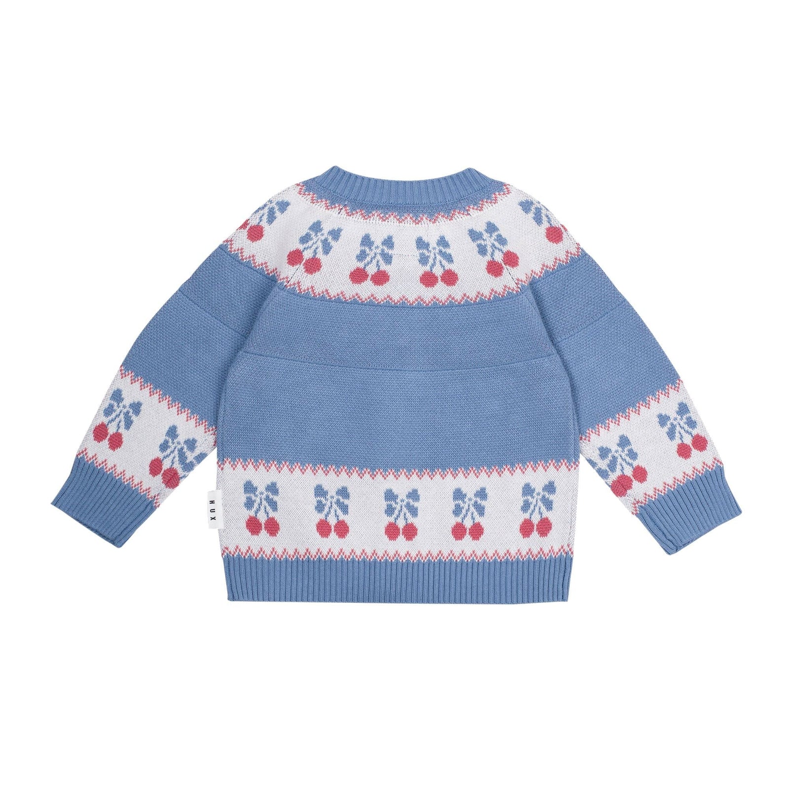 Folk Cherry Bow Cardi - Bijou Blue