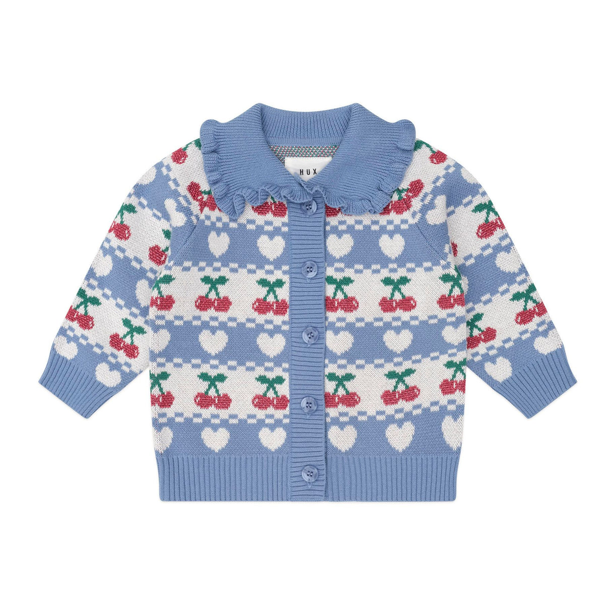 Cherry Heart Frill Collar Knit Cardi