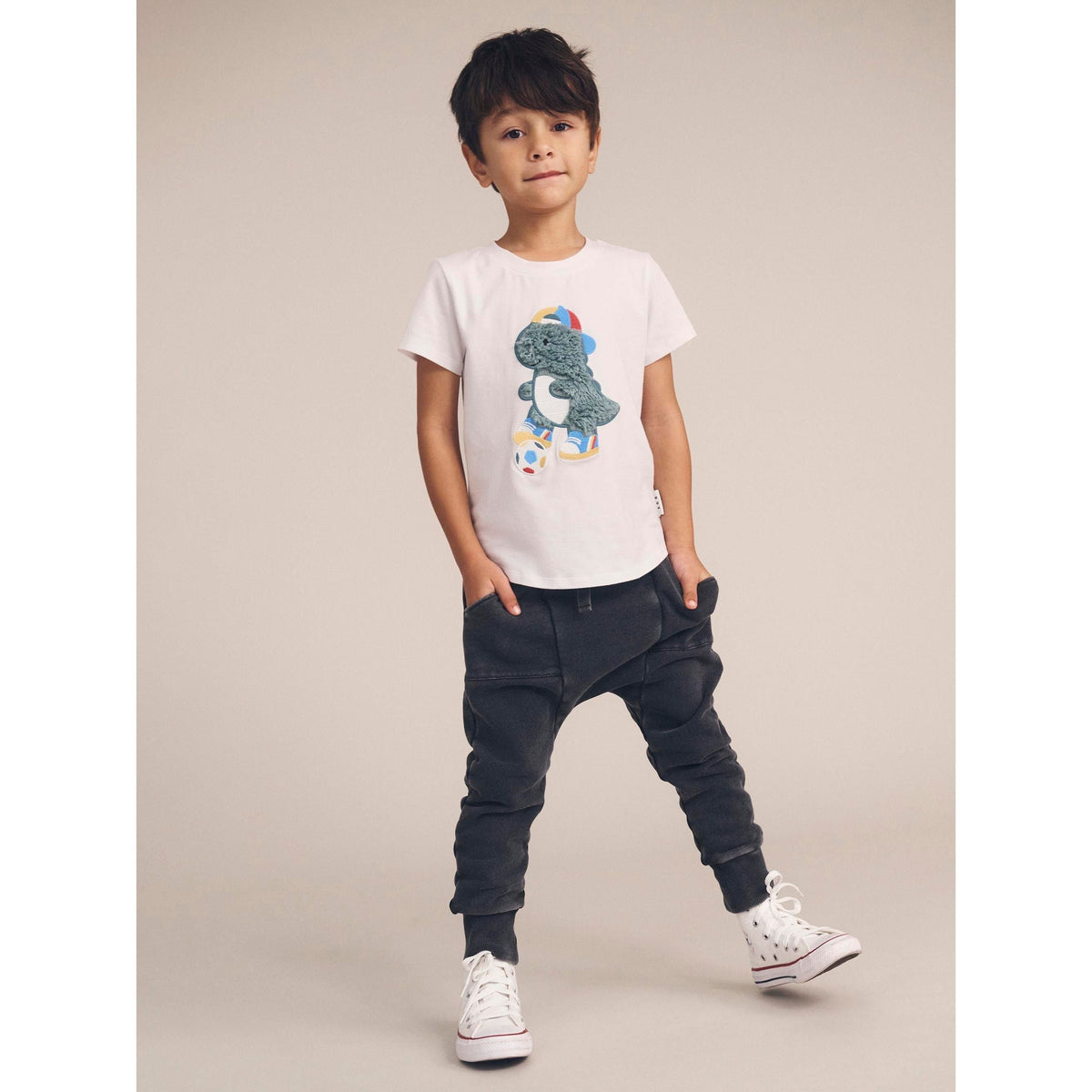 Washed Black Drop Crotch Pant