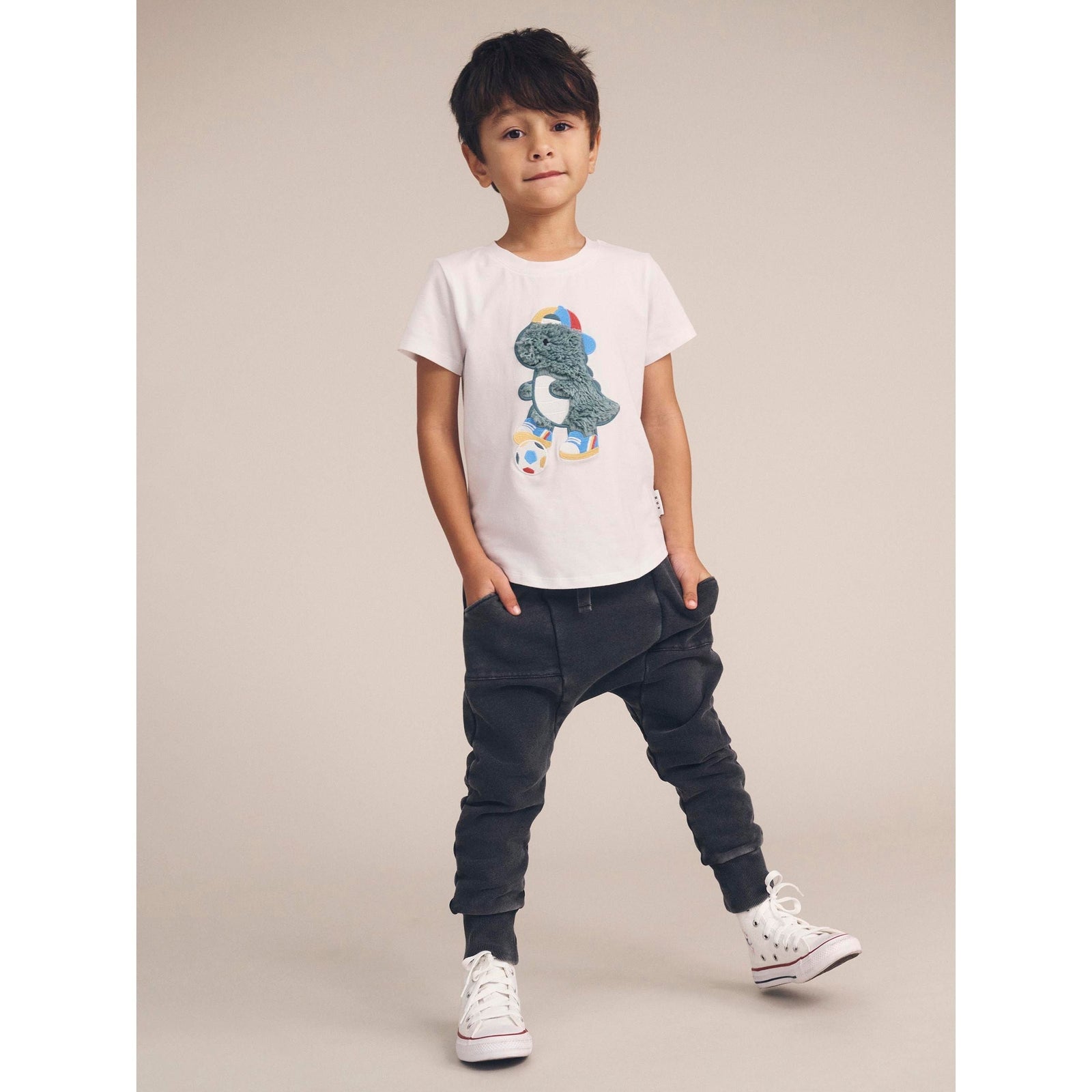 Washed Black Drop Crotch Pant