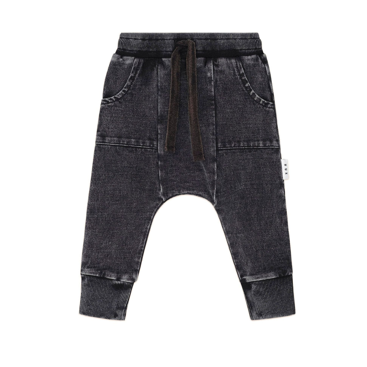 Black Knit Denim 5 Pocket Pant