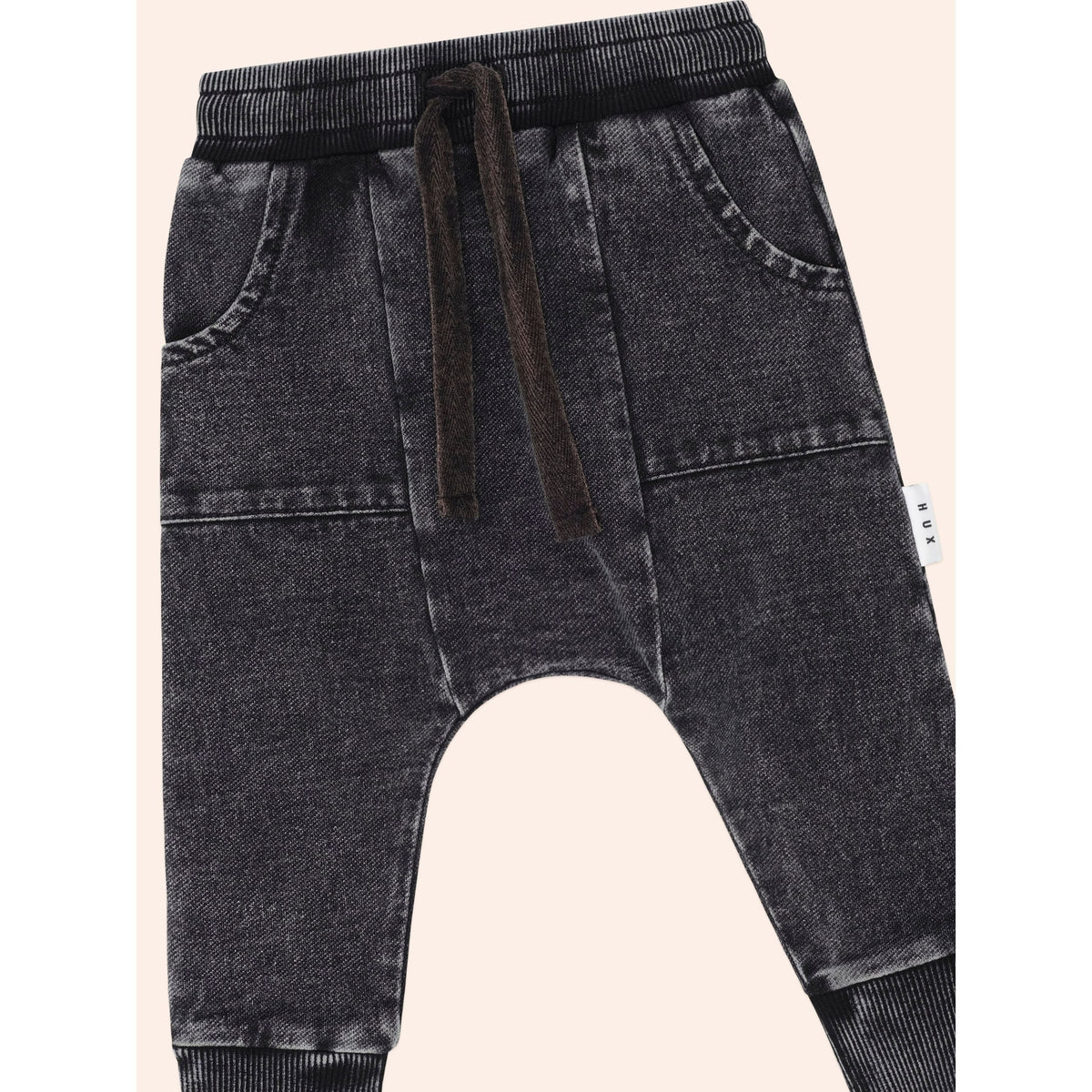 Black Knit Denim 5 Pocket Pant