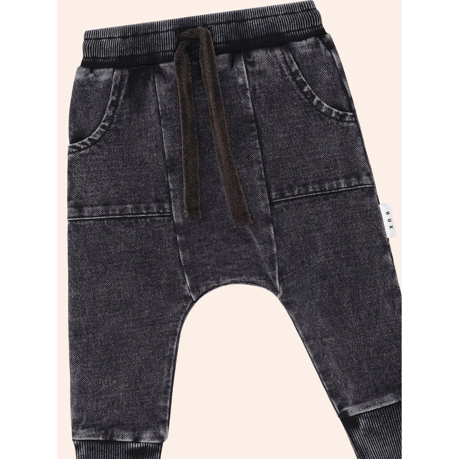 Black Knit Denim 5 Pocket Pant