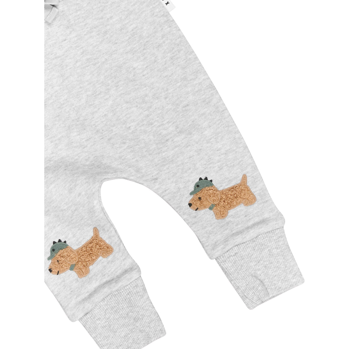Furry Dino Dog Drop Crotch Pant Grey Marle