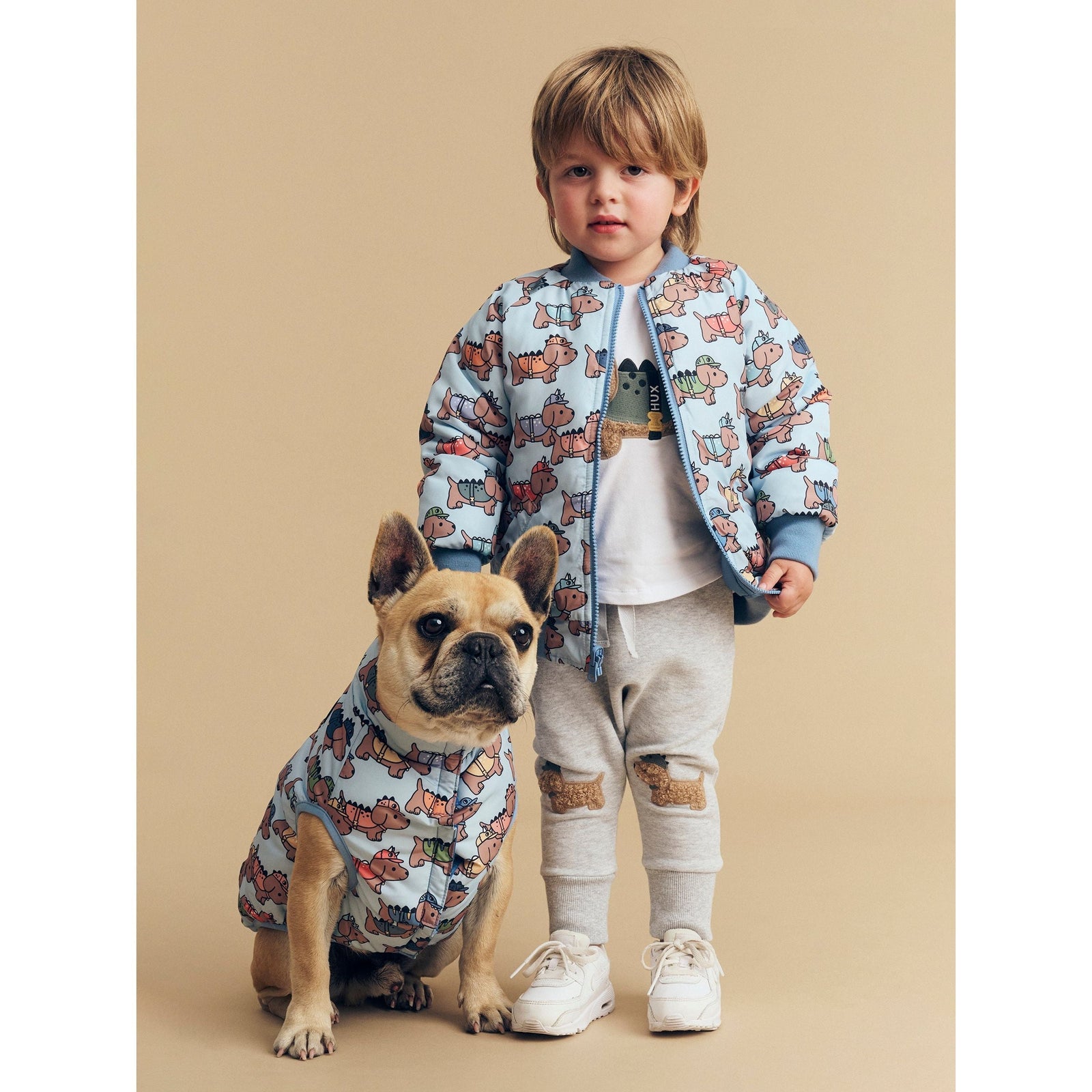 Furry Dino Dog Drop Crotch Pant Grey Marle