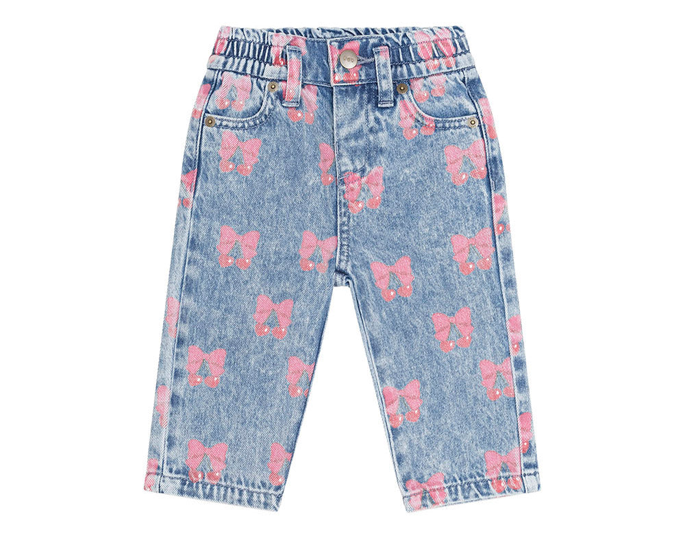 Dreamy Denim Cherry Paperbag Pant