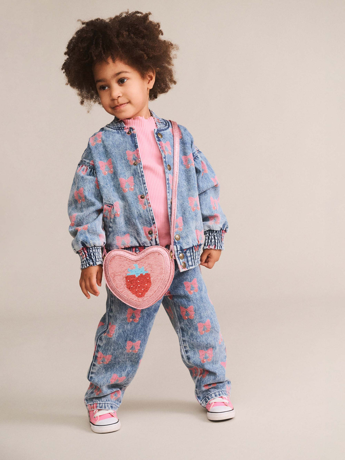 Dreamy Denim Cherry Paperbag Pant
