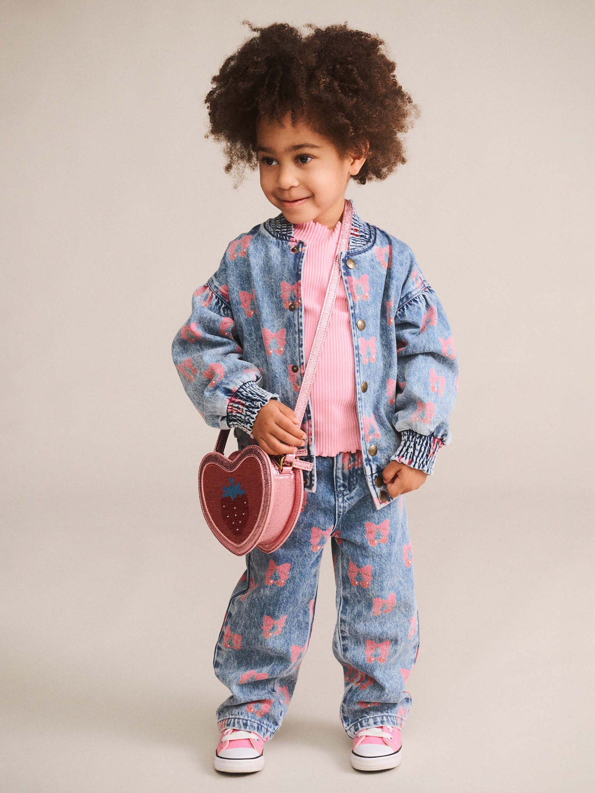 Dreamy Denim Cherry Paperbag Pant