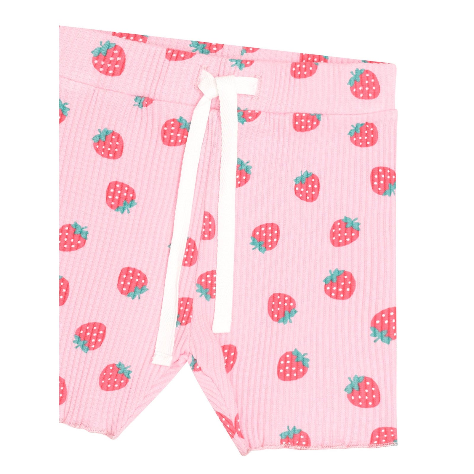 Strawberry Print Rib Bike Short