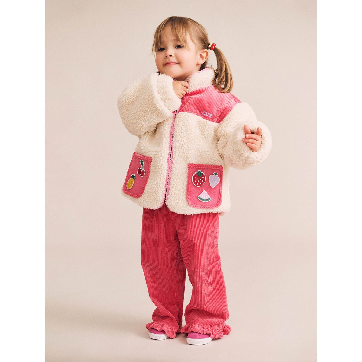 Cord Frill Hem Pant - Cherry