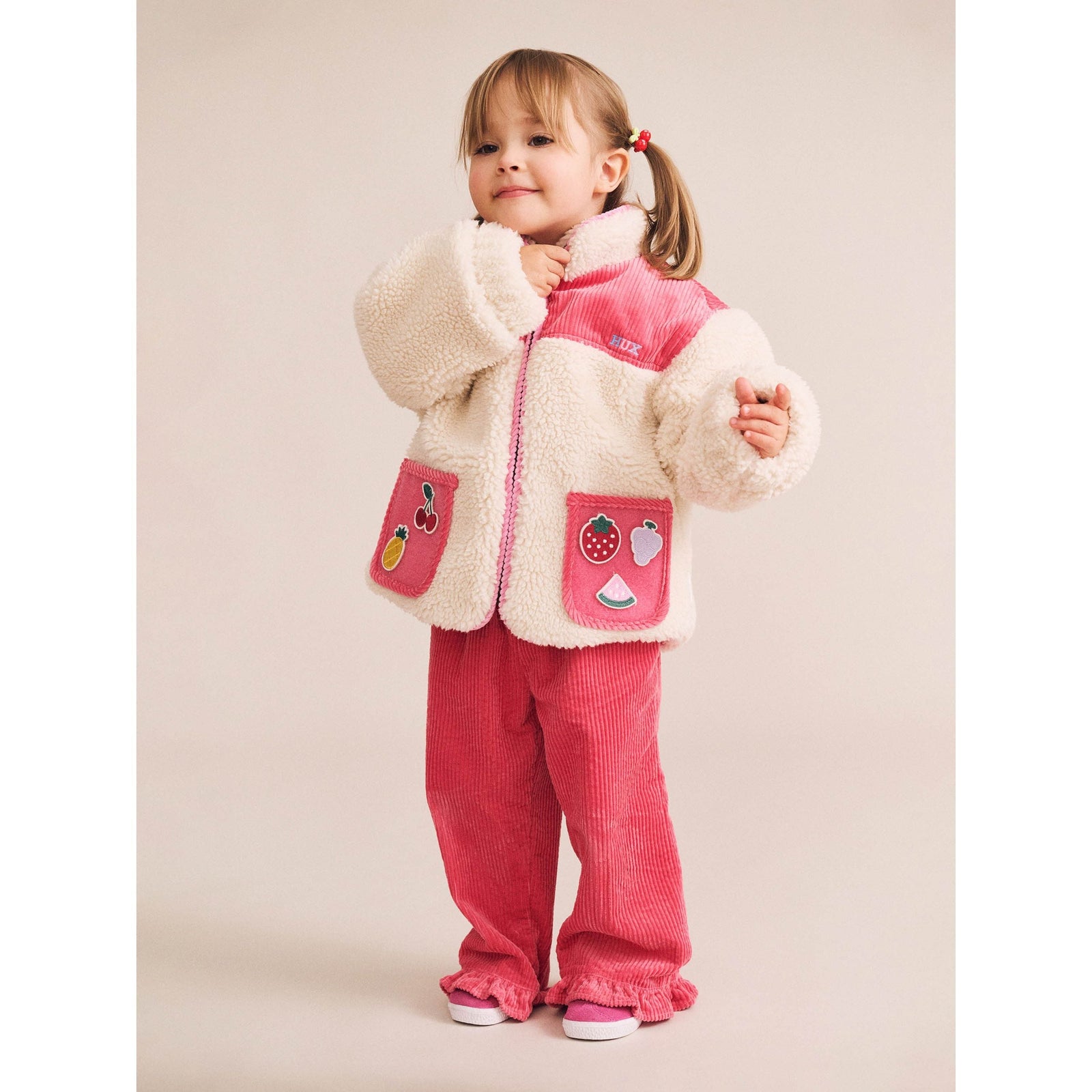 Cord Frill Hem Pant - Cherry