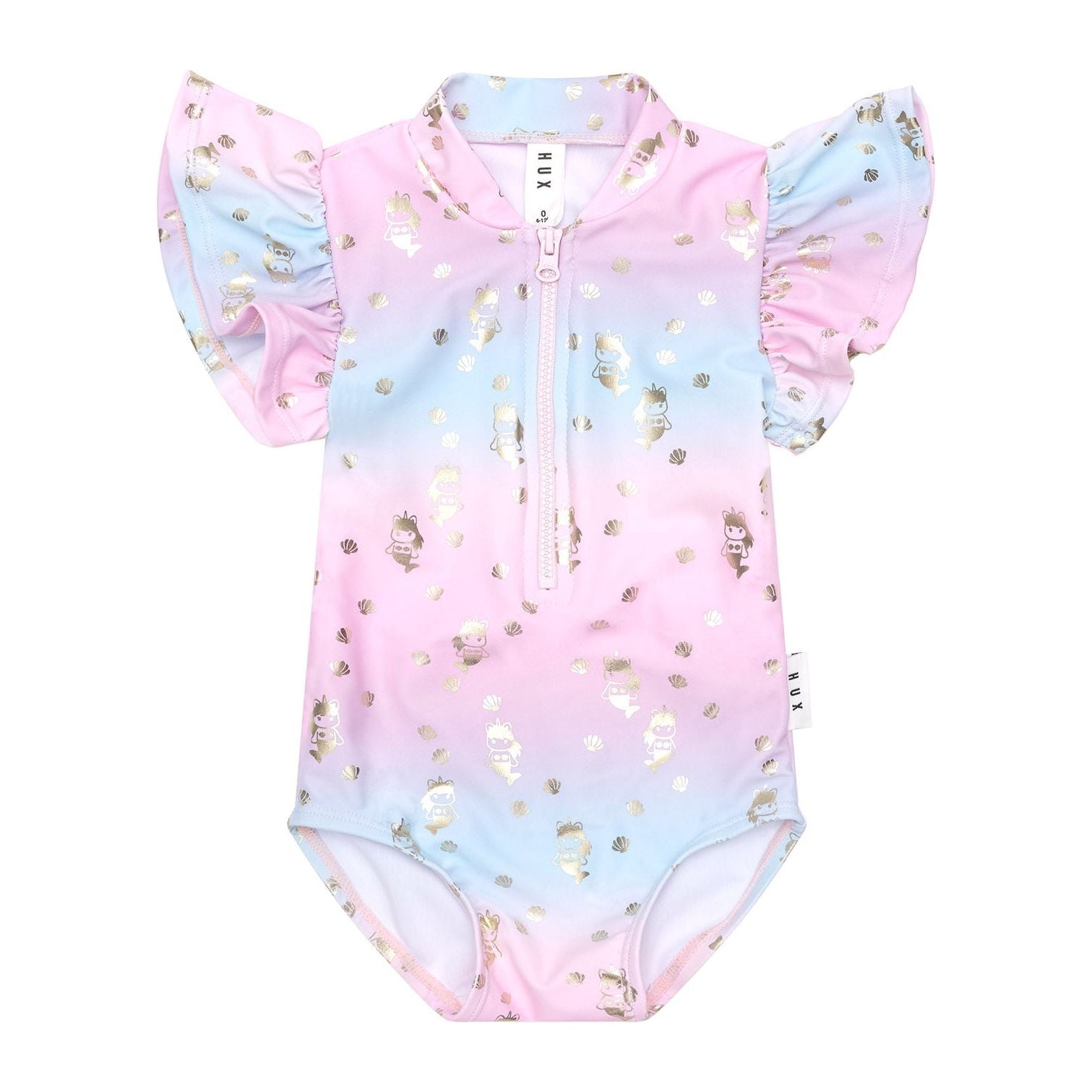 Mercorn Shell Frill Zip Swimsuit
