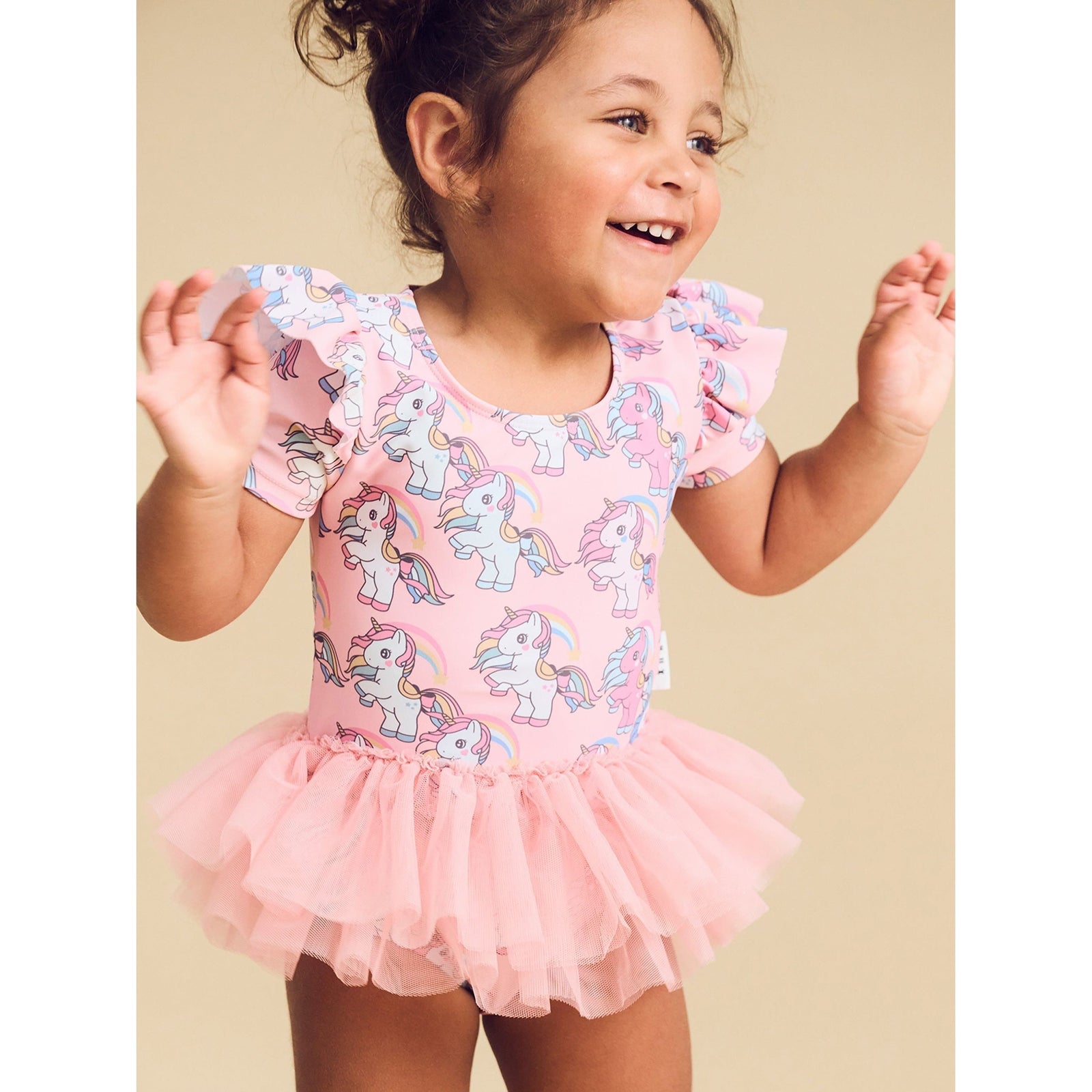 Rainbow Unicorn Frill Ballet Swimsuit