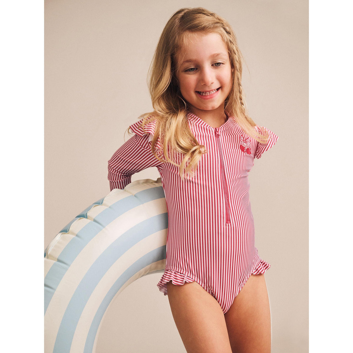 Frill Swimsuit Cherry Pie Stripe