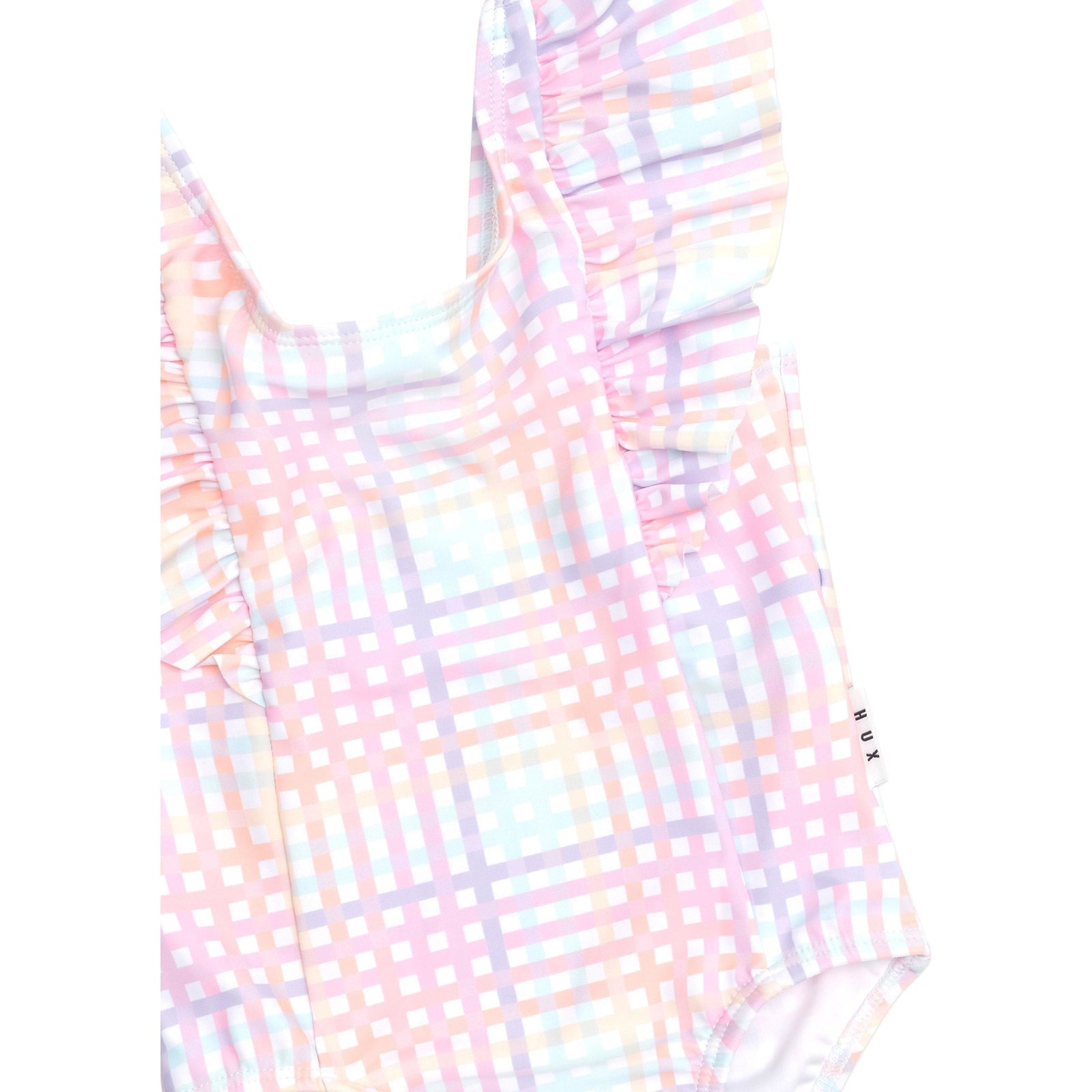 Rainbow Check Frill Swimsuit