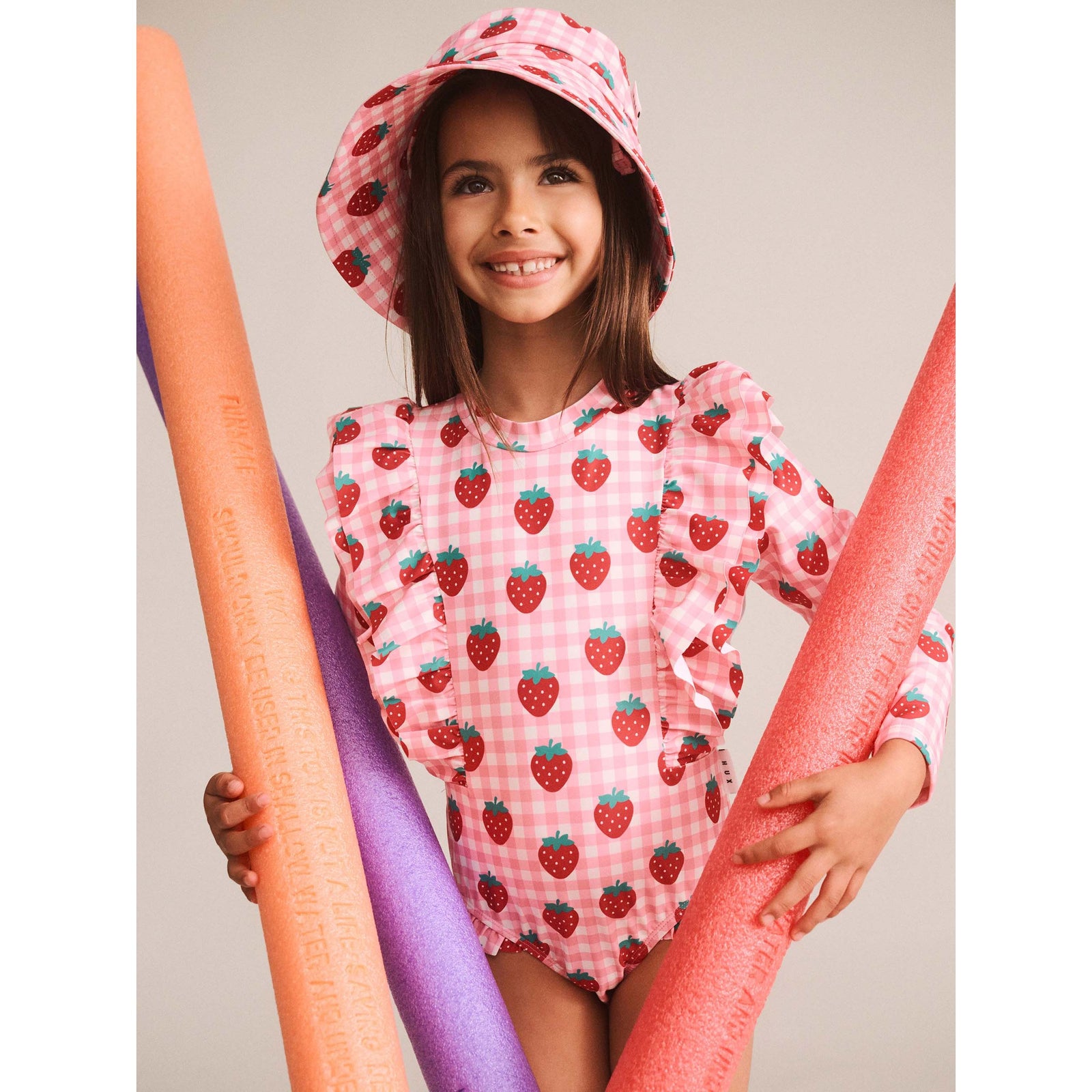 Strawberry Check Swimhat