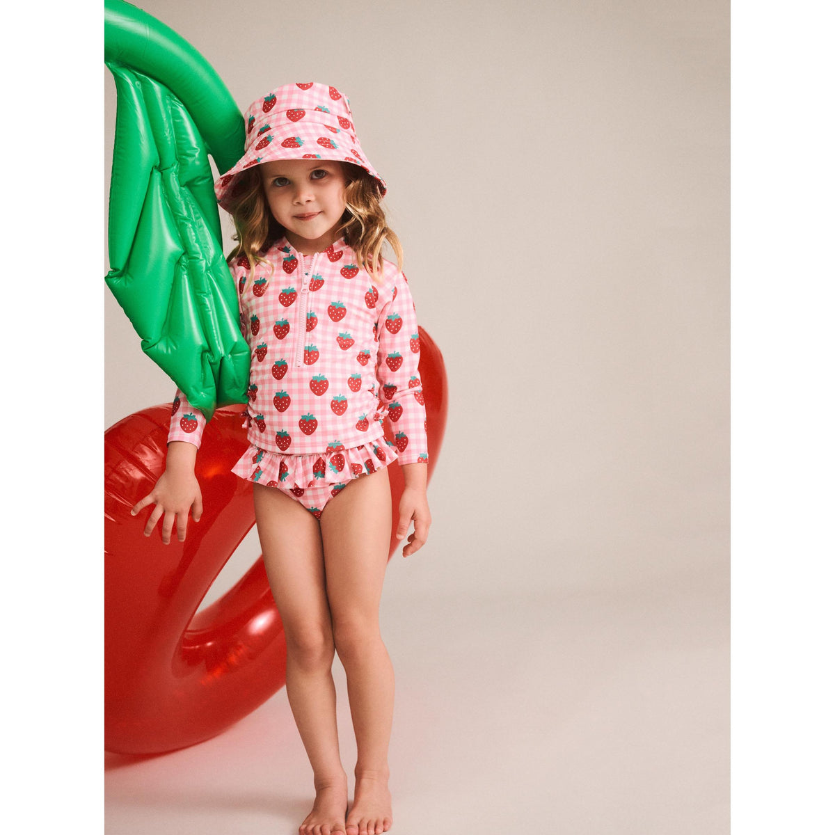 Strawberry Check 2Pc Swim Set