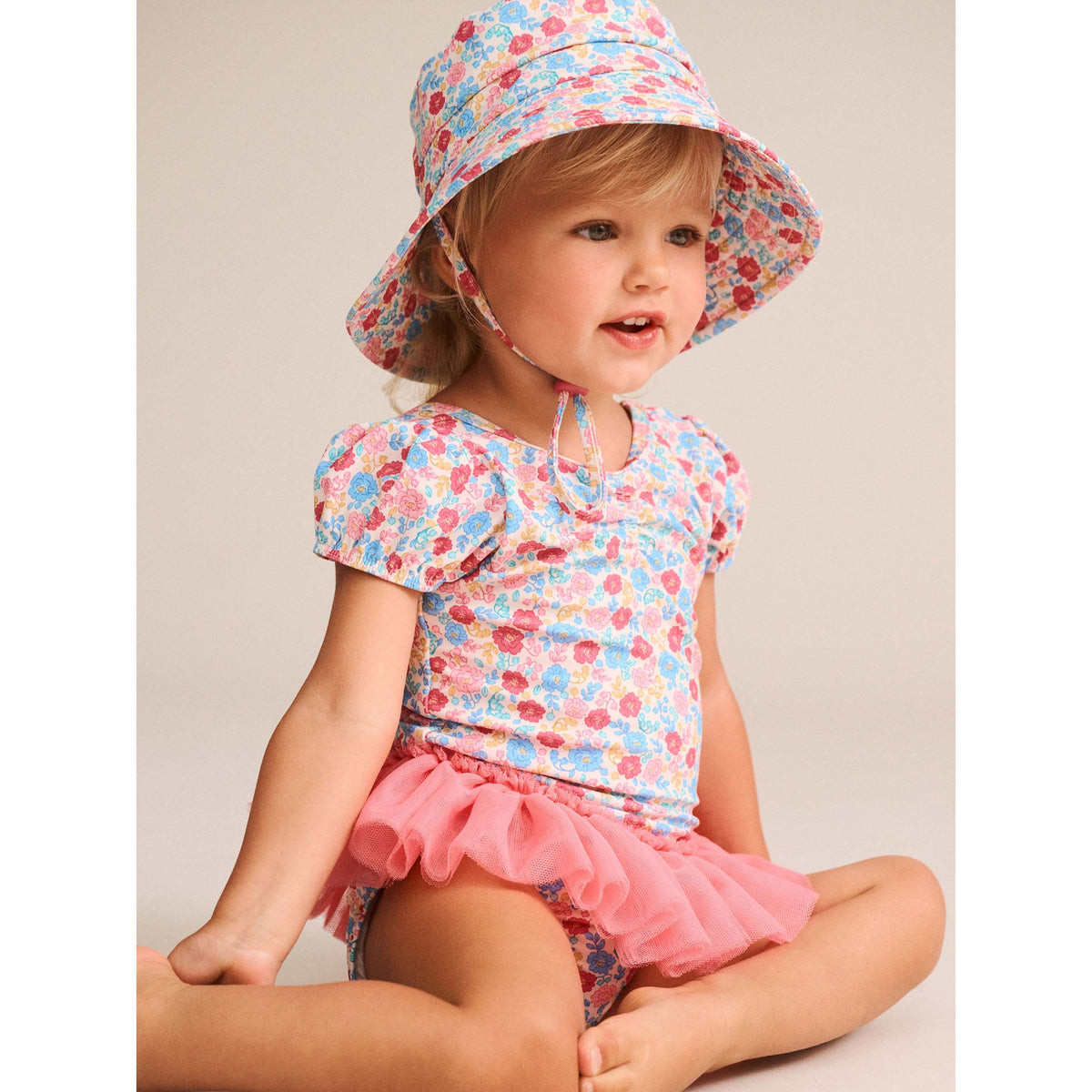Vintage Floral Peplum Swimsuit