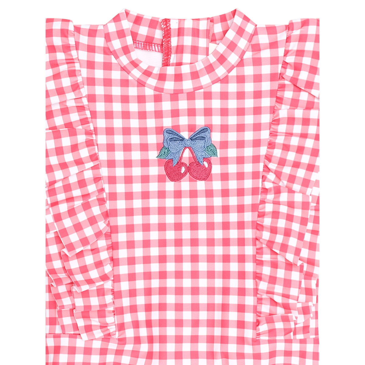 Cherry Bow Gingham Frill Swimsuit