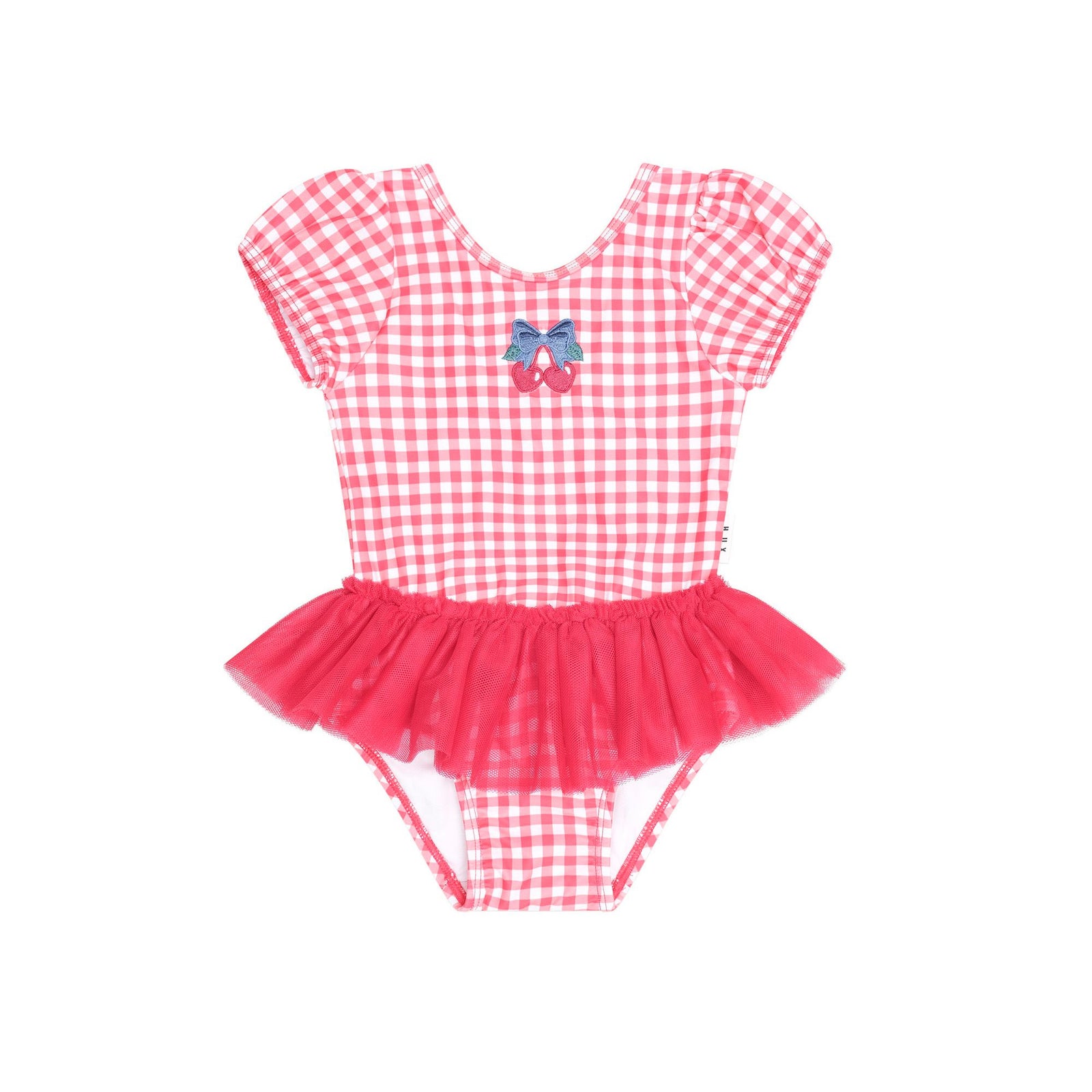 Cherry Bow Gingham Tulle Swimsuit