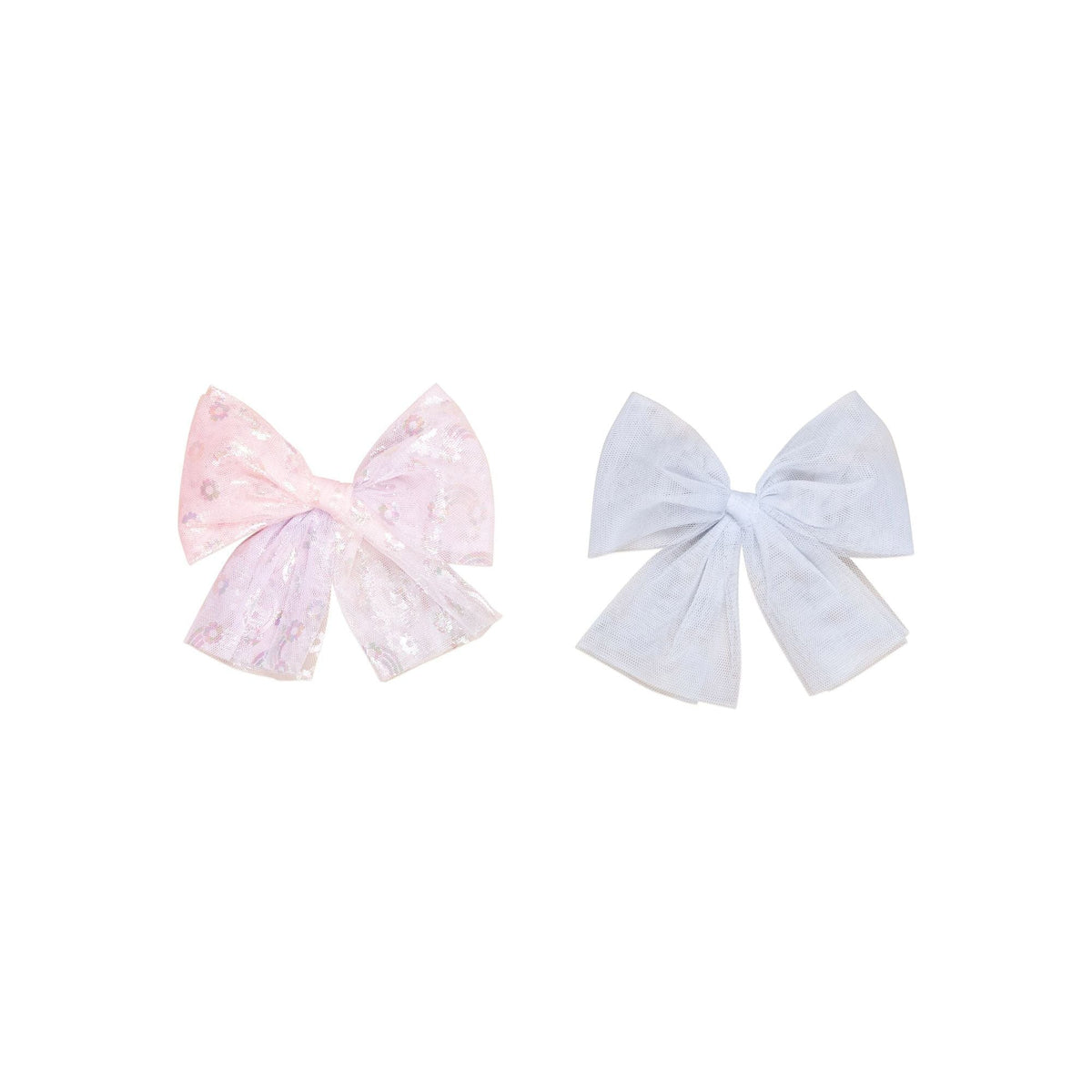 Rainbow Tulle Pk Hair Bow