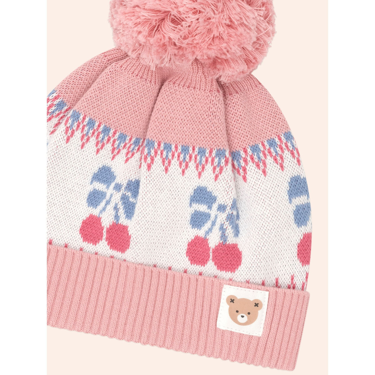 Folk Cherry Bow Beanie