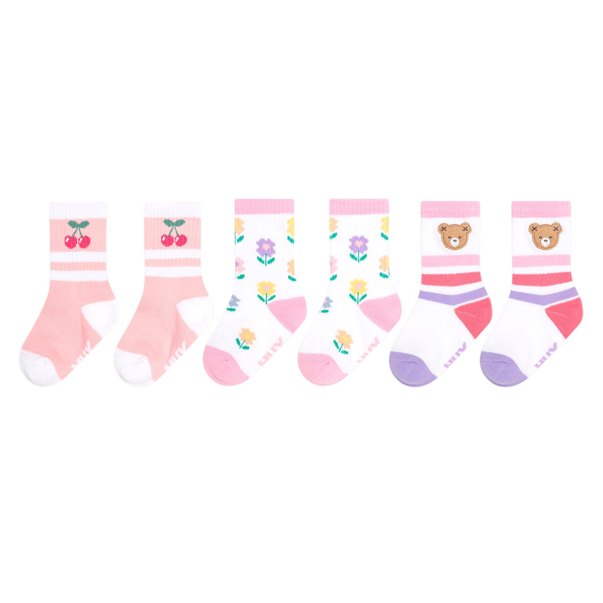 3Pk Girls Sports Socks