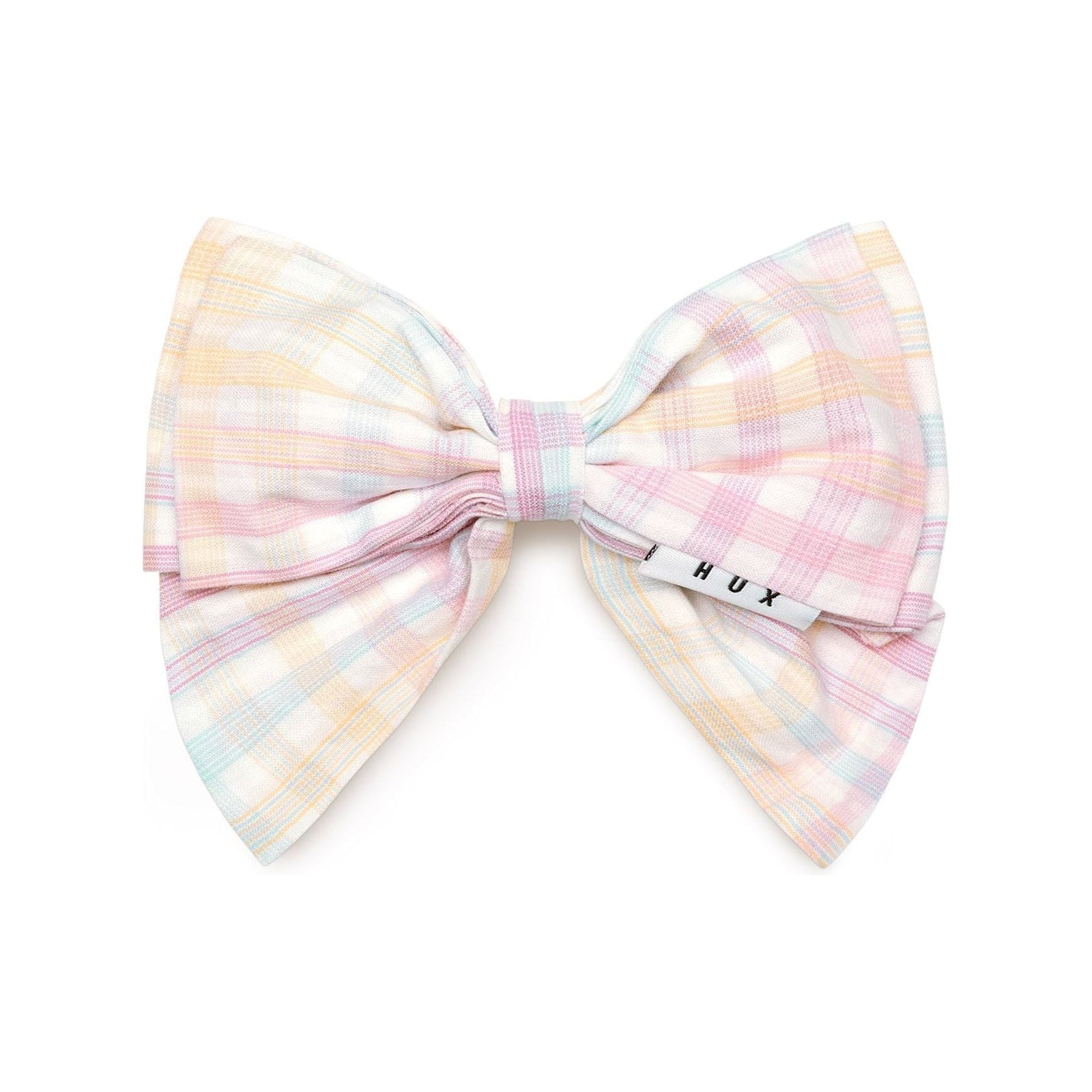 Rainbow Check Hair Bow