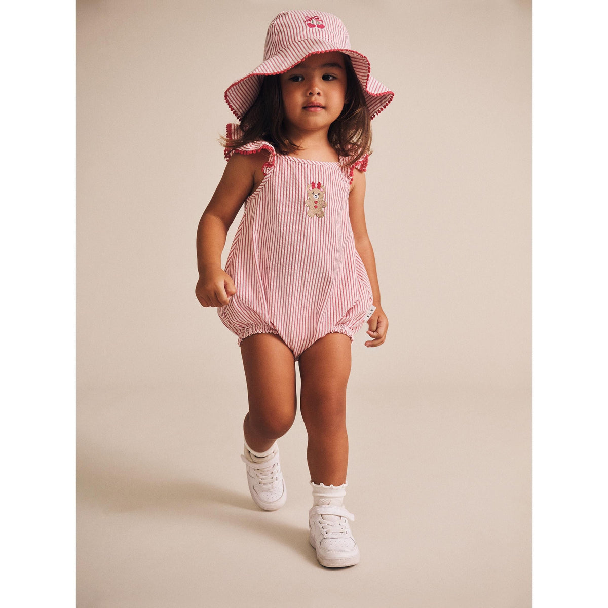 Frilly Sunhat Cherry Pie Stripe