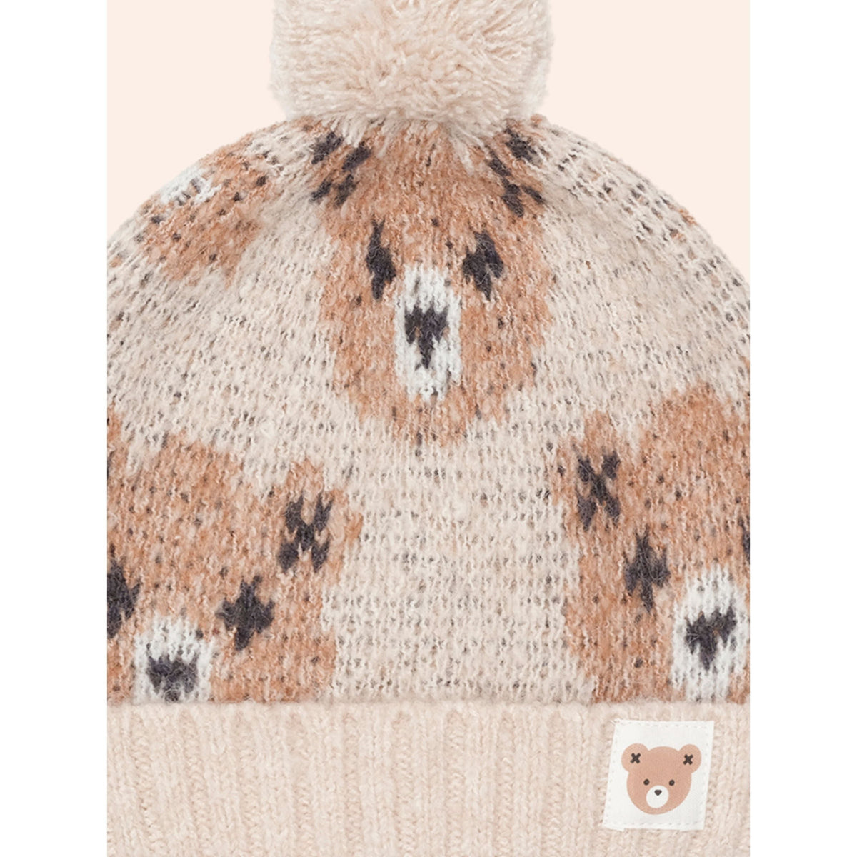 Ecru Huxbear Knit Beanie
