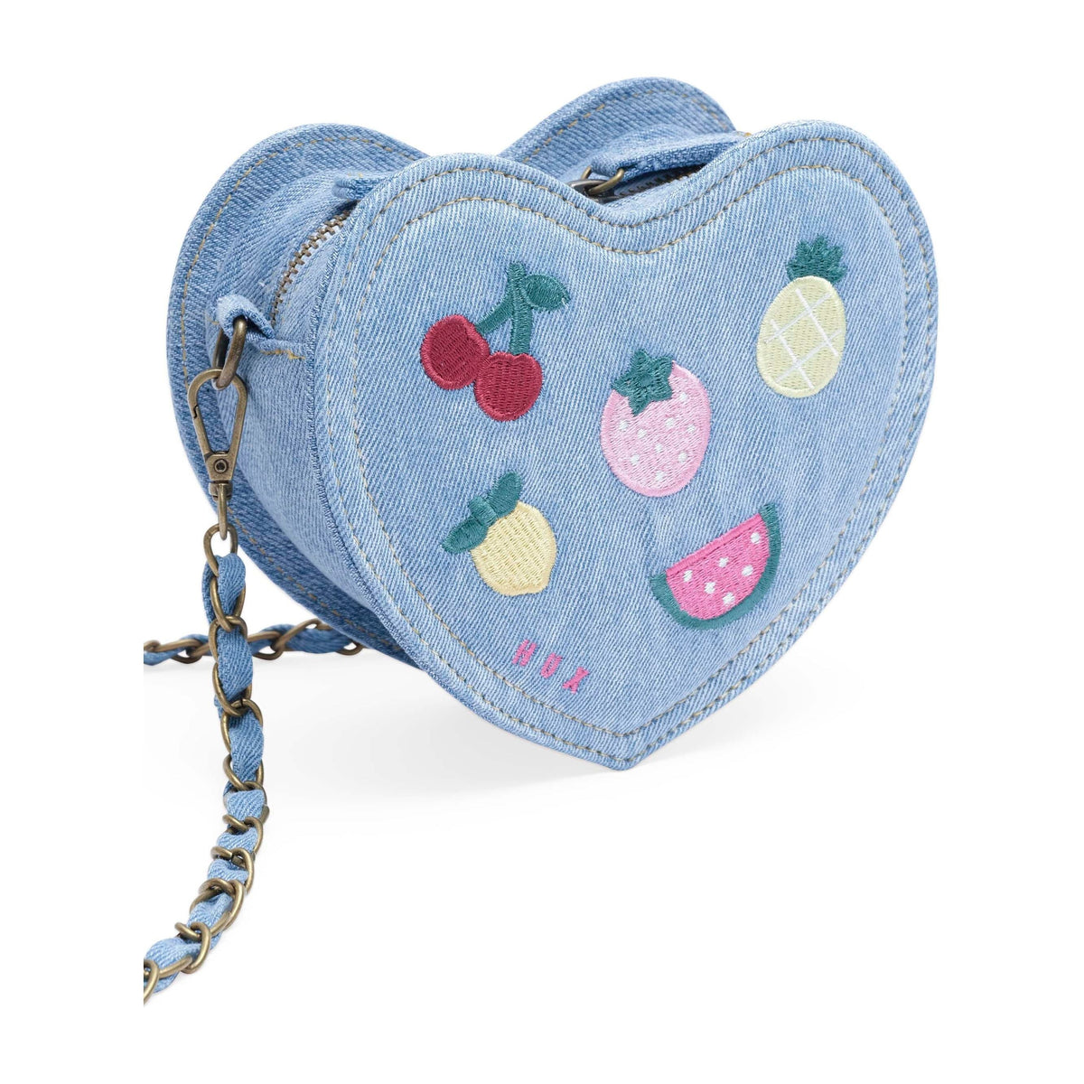 I Heart Fruit Denim Shoulder Bag