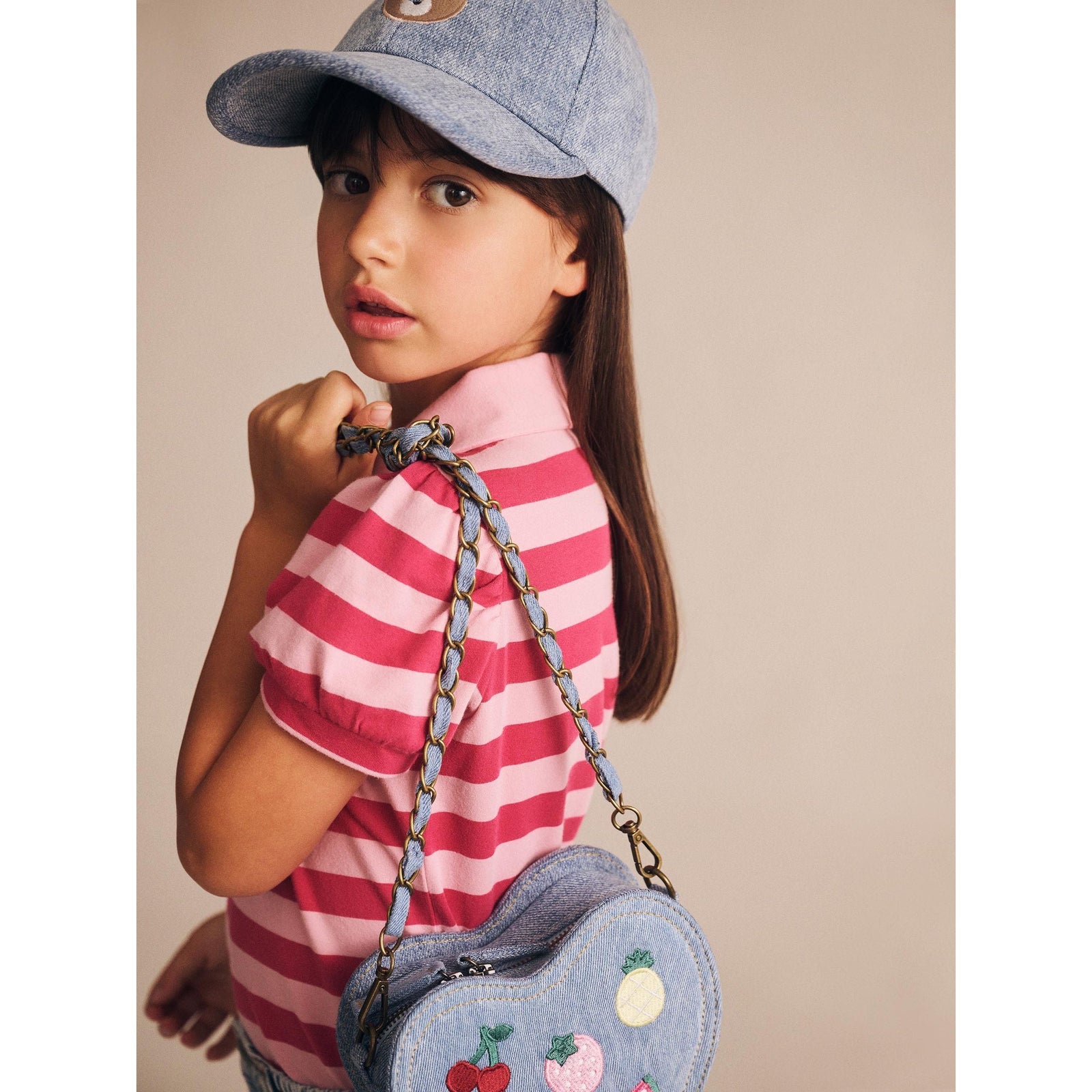 I Heart Fruit Denim Shoulder Bag