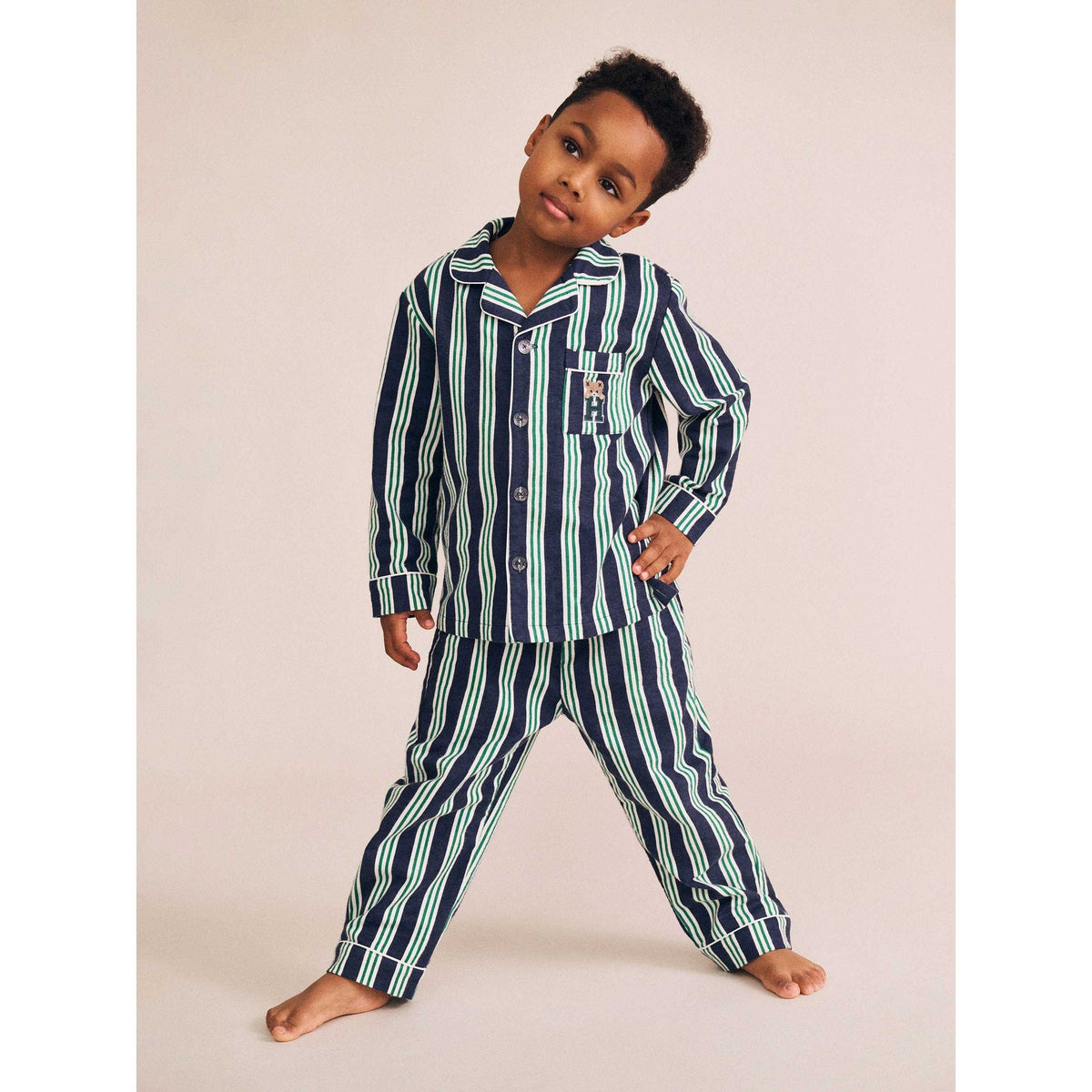 Classic Stripe Flannel Pj Set
