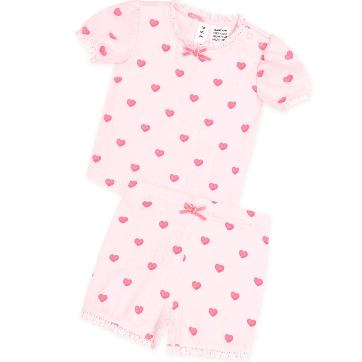 I Heart You Pointelle Puff Slv Pjs