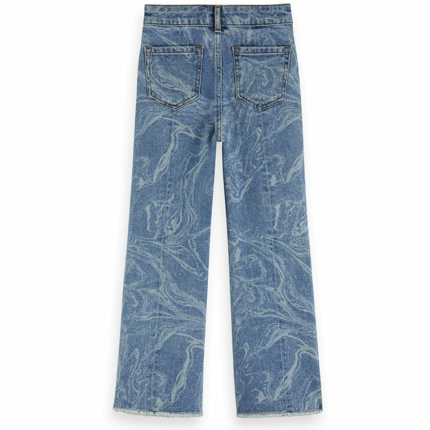 High-Rise Wide Leg Marbled Jeans