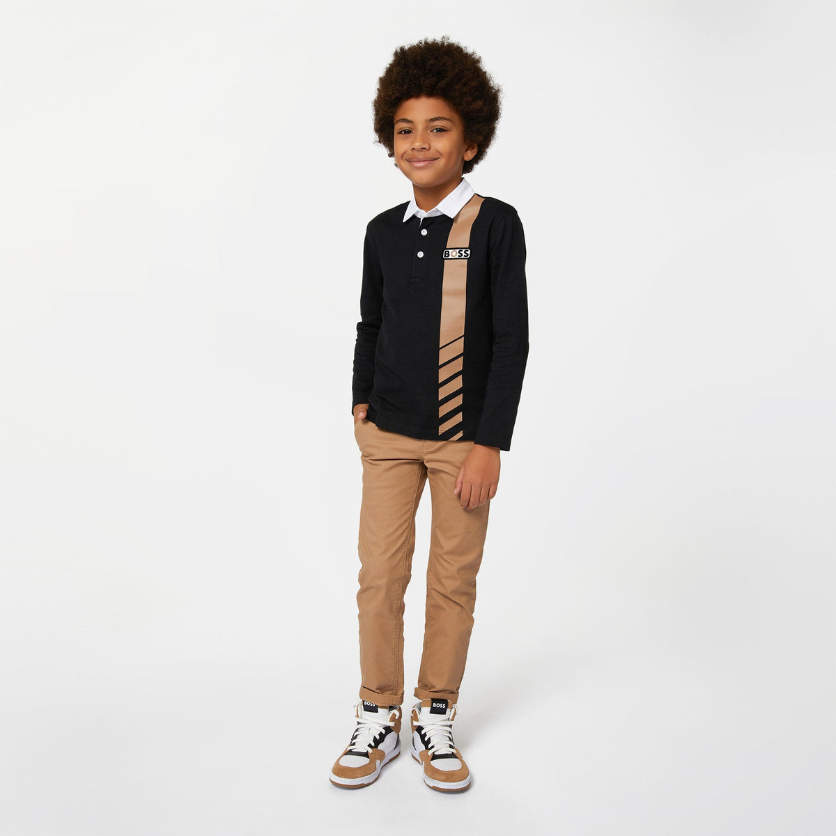 Long Sleeve Polo - Black