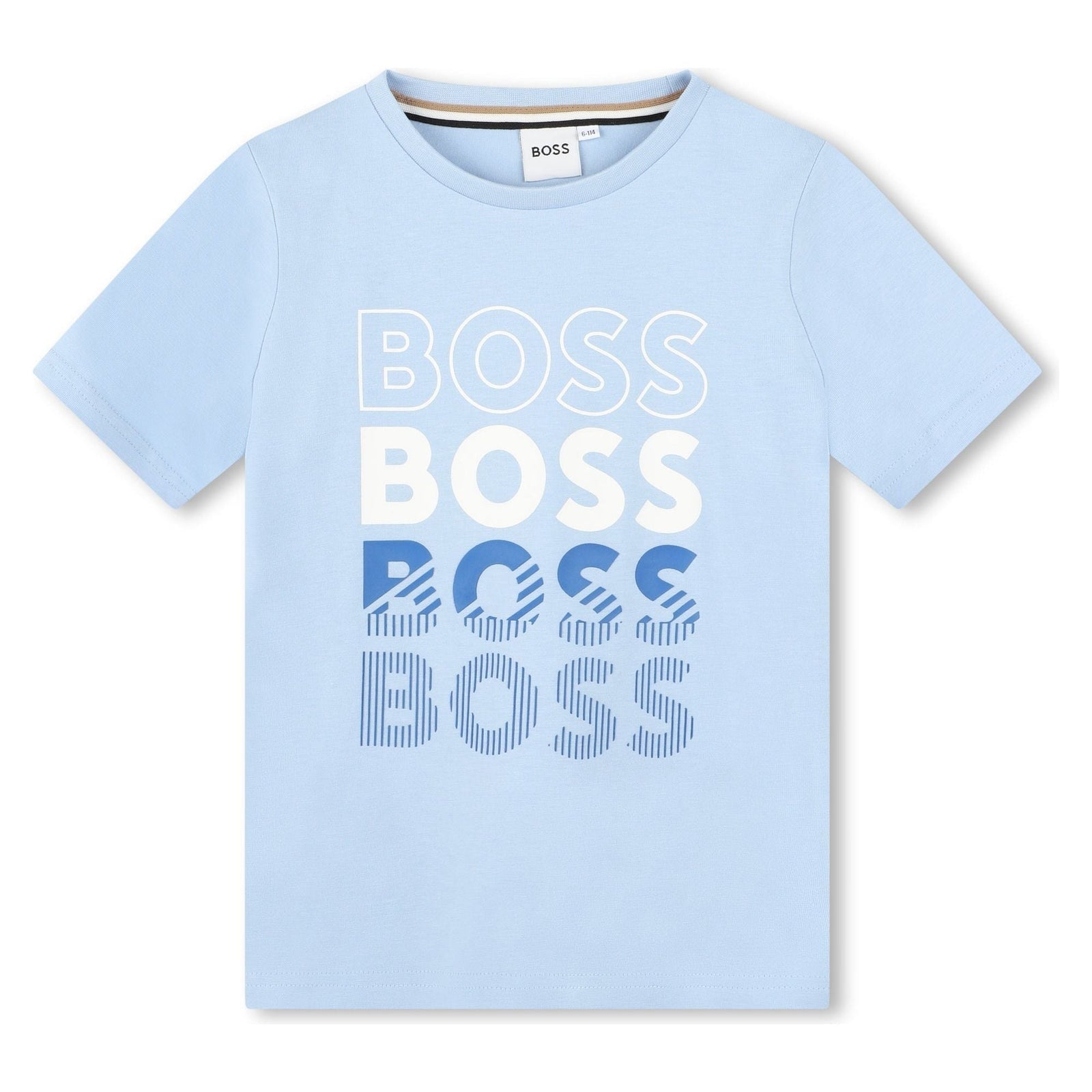 Cotton Round-Collar T-Shirt - Pale Blue