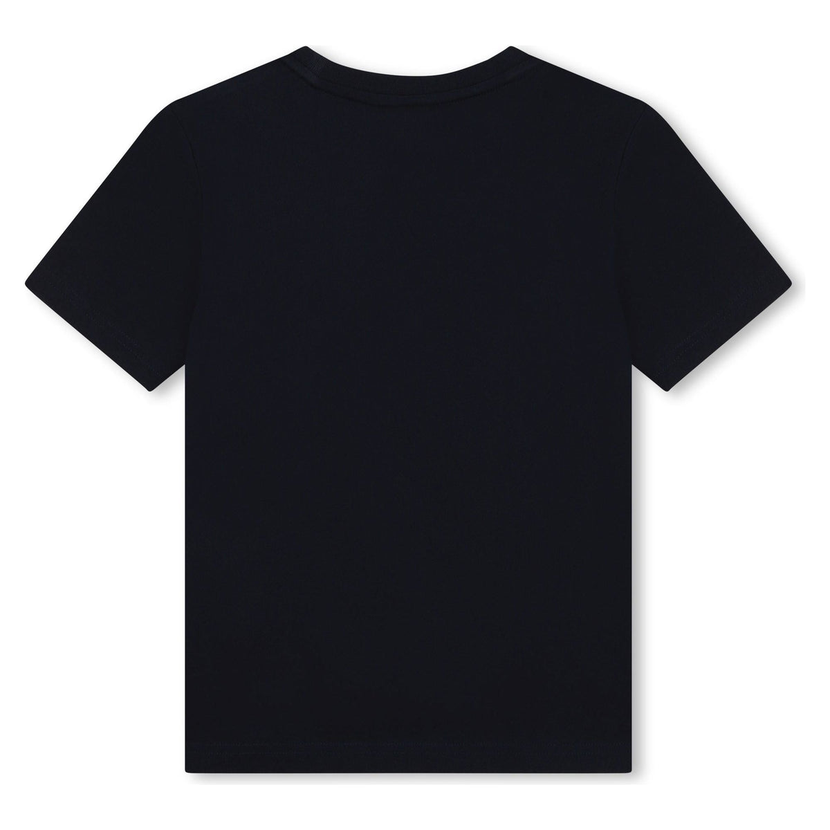 Cotton Round-Collar T-Shirt- Navy