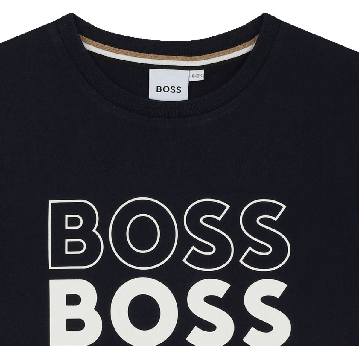 Cotton Round-Collar T-Shirt- Navy