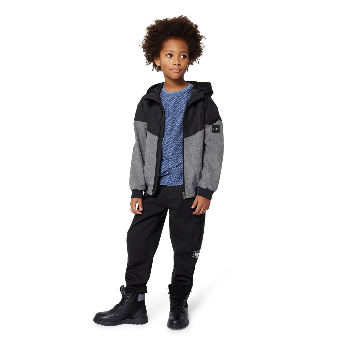 Monogram Print Tee Medium Grey