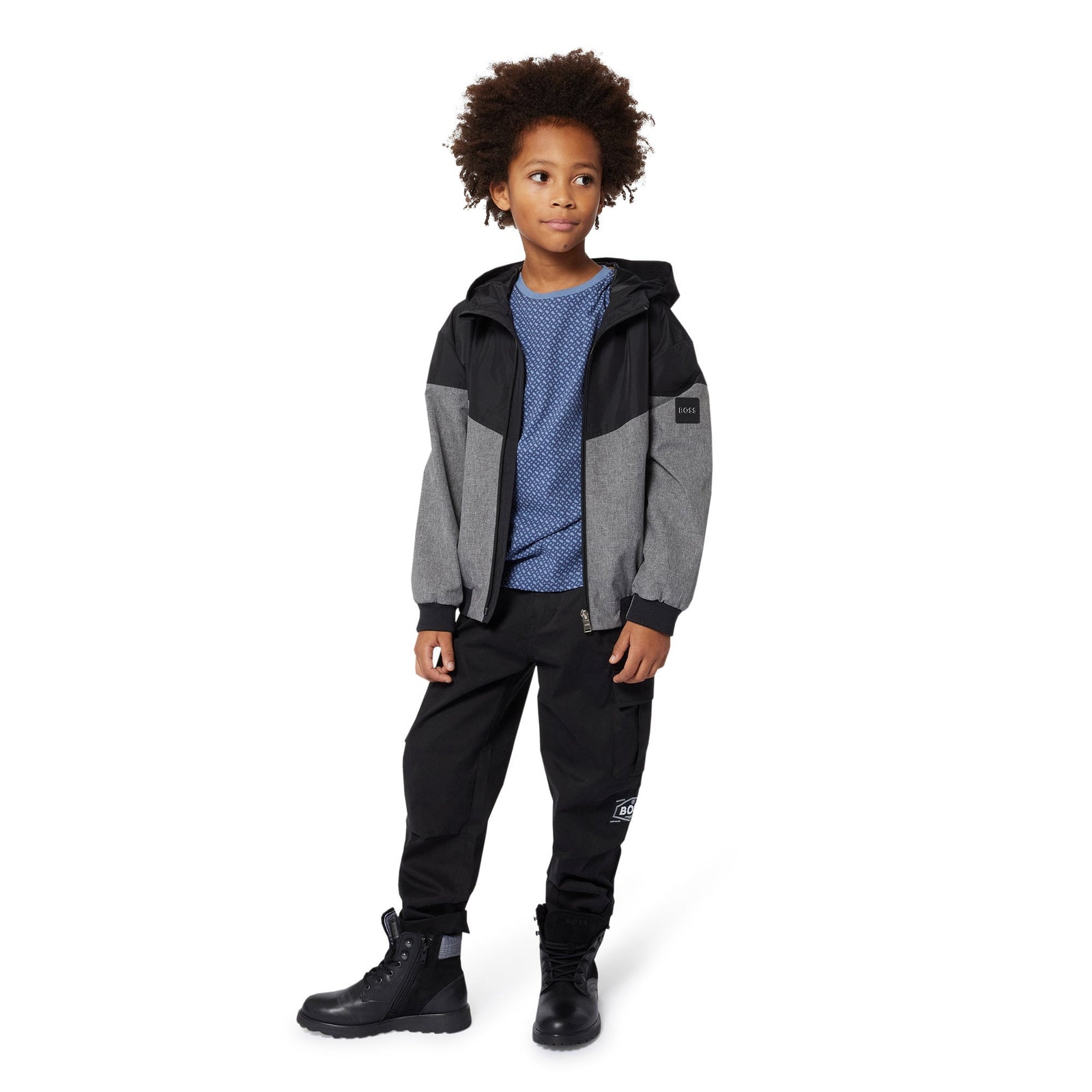 Monogram Print Tee Medium Grey