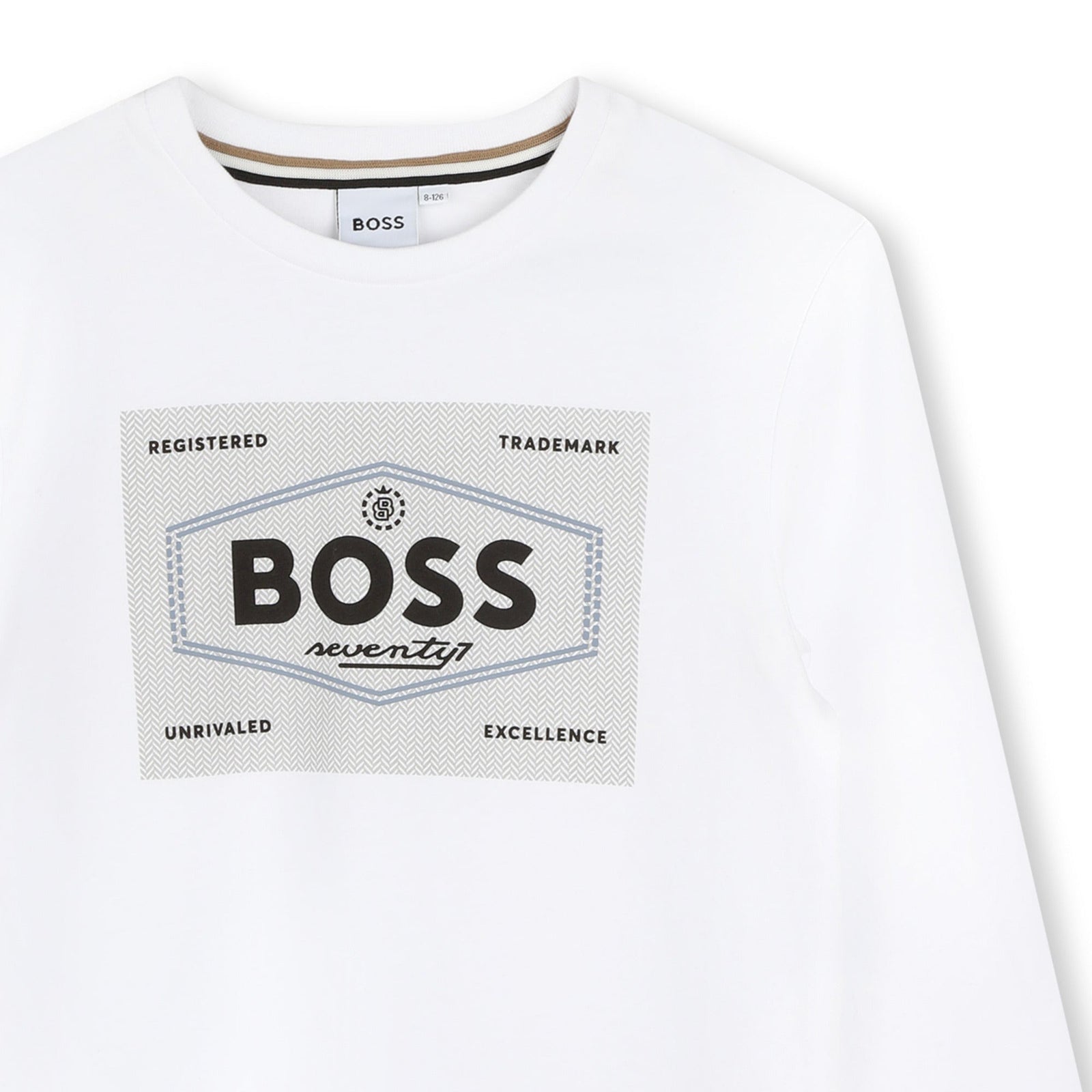Boss Logo Printed Tee - White