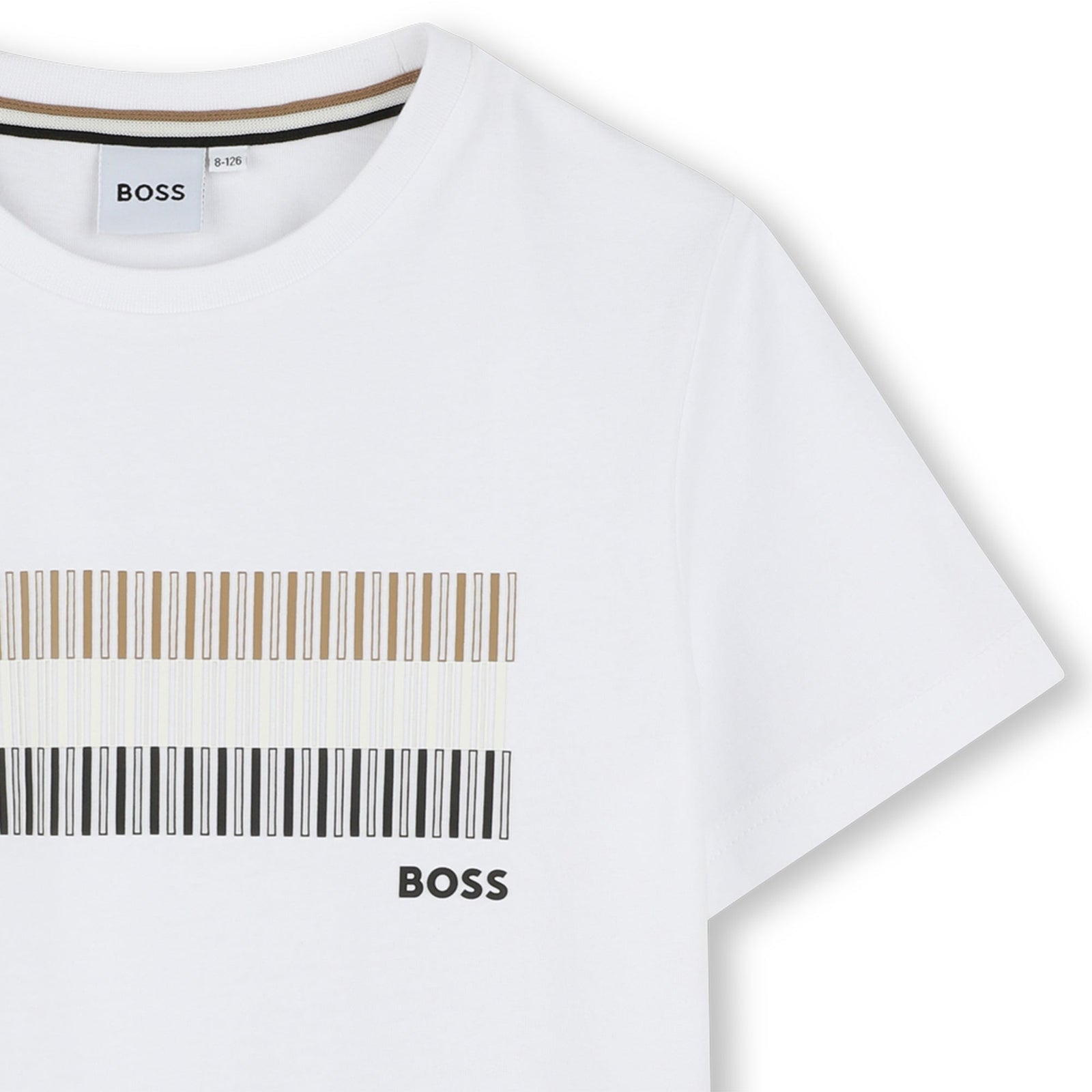 Stripe Print Tee-Shirt - White
