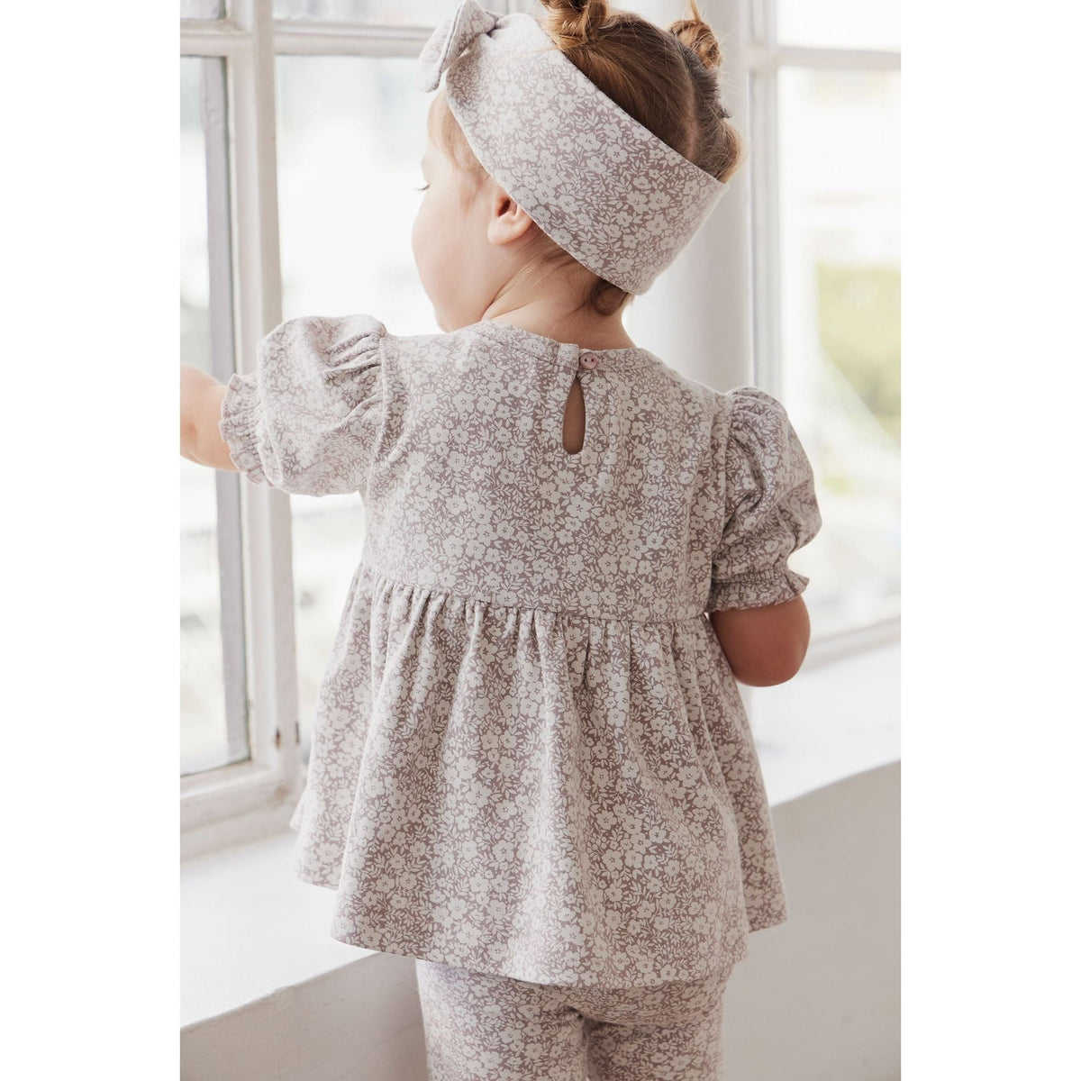 Organic Cotton Camille Top - Greta Floral Bark