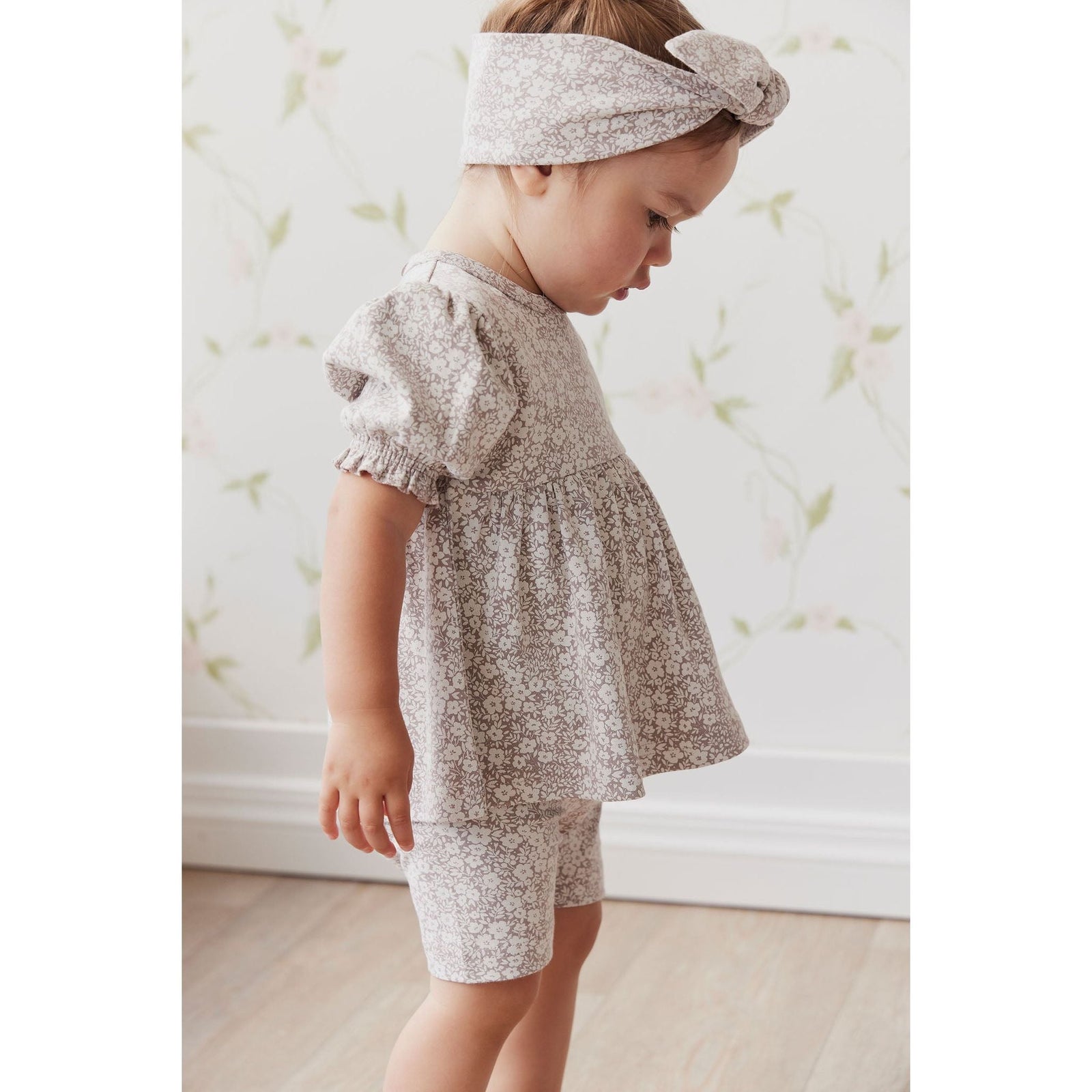 Organic Cotton Camille Top - Greta Floral Bark