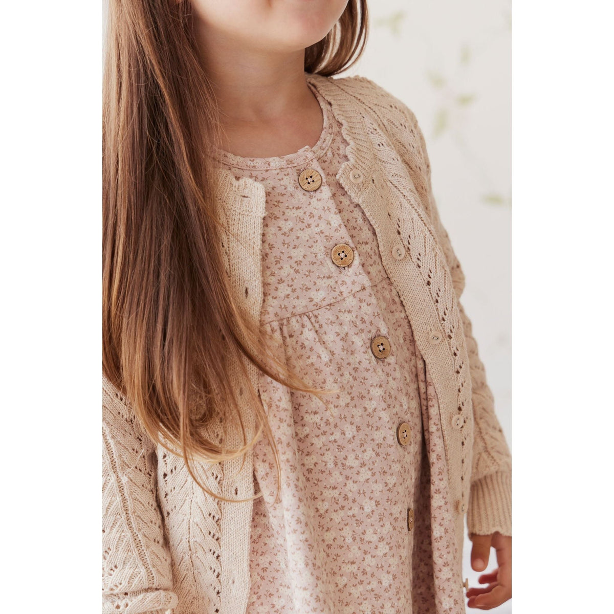 Hannah Knitted Cardigan - Light Oatmeal Marle
