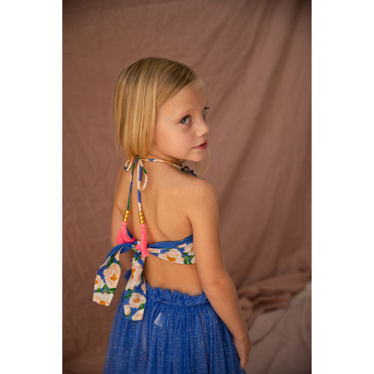Jess Top-Soiree Bouquet Bondi Blue